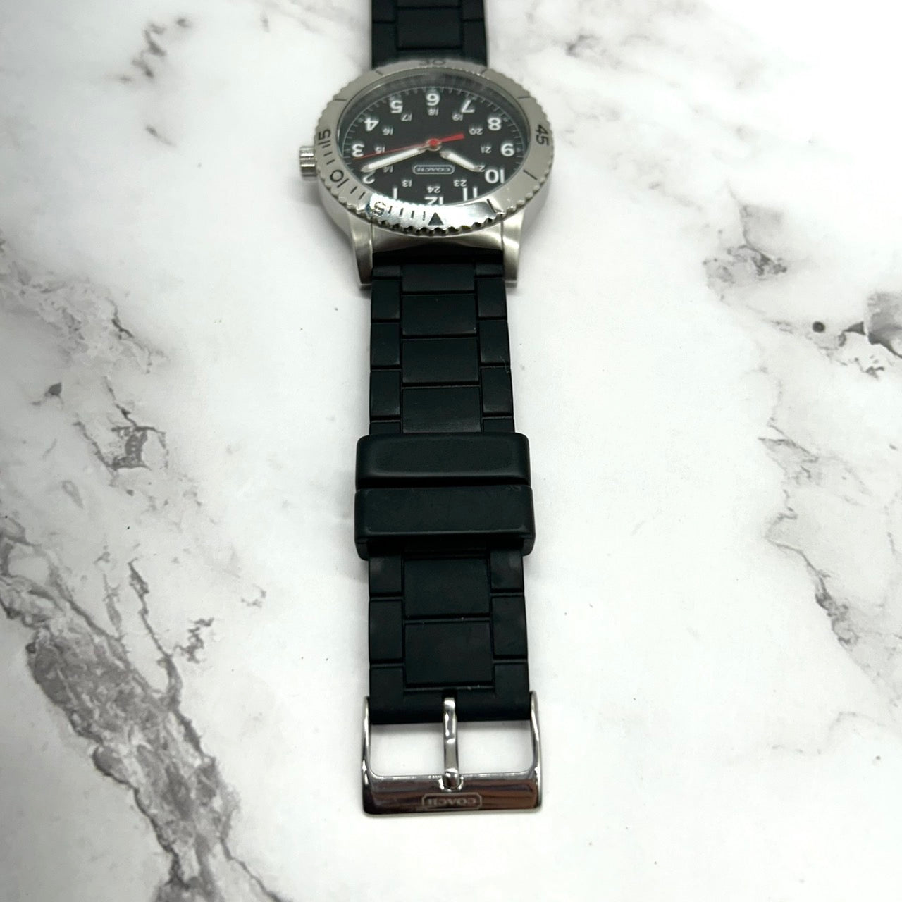 Authentic COACH CA.70.2.14.0712 Men's Military Sport Watch Black Dial Rubber