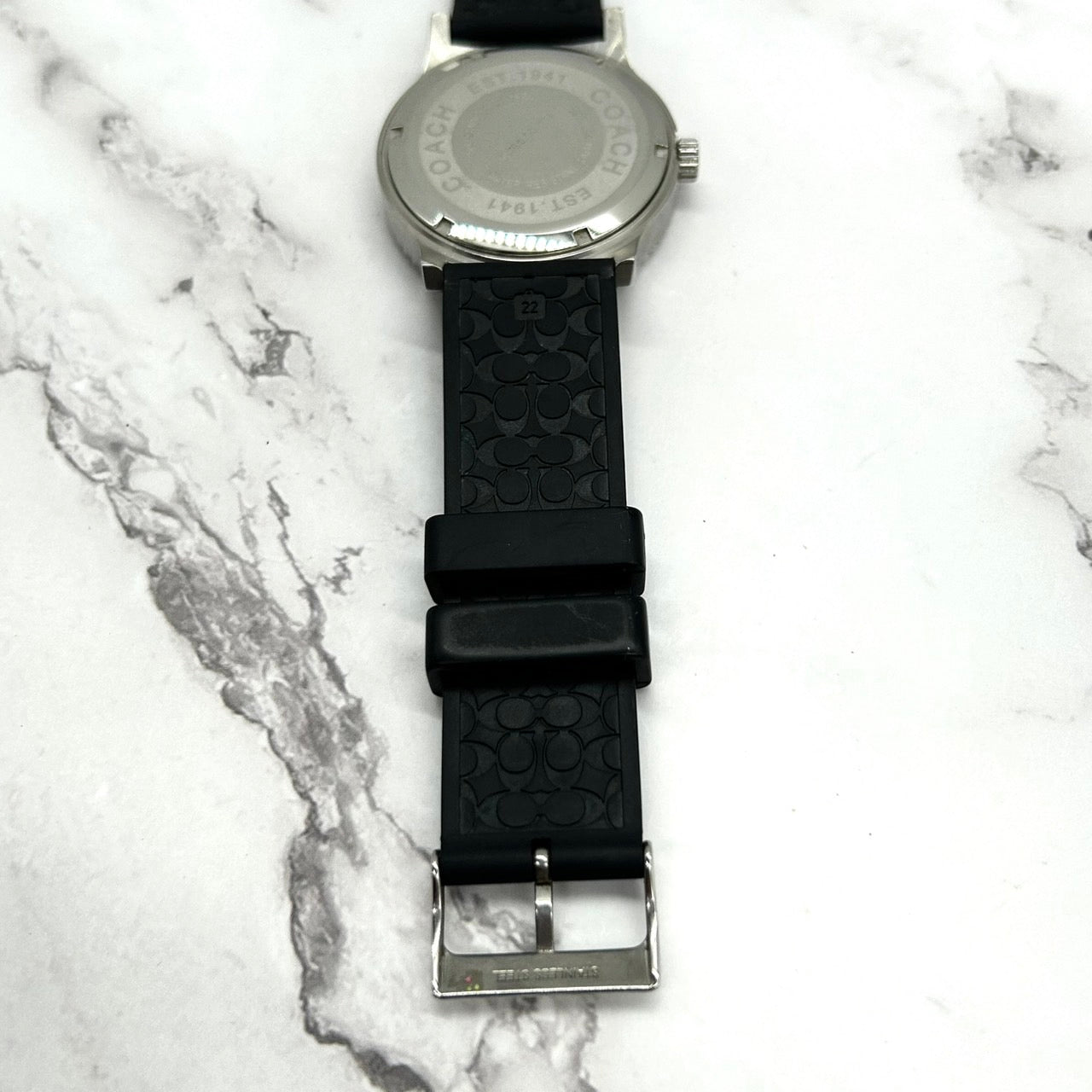 Authentic COACH CA.70.2.14.0712 Men's Military Sport Watch Black Dial Rubber