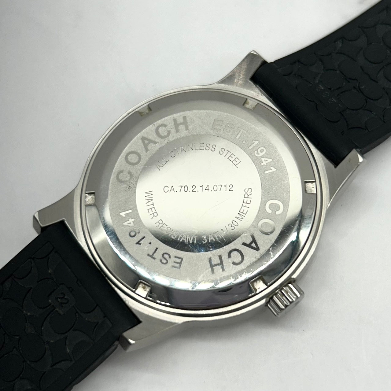 Authentic COACH CA.70.2.14.0712 Men's Military Sport Watch Black Dial Rubber