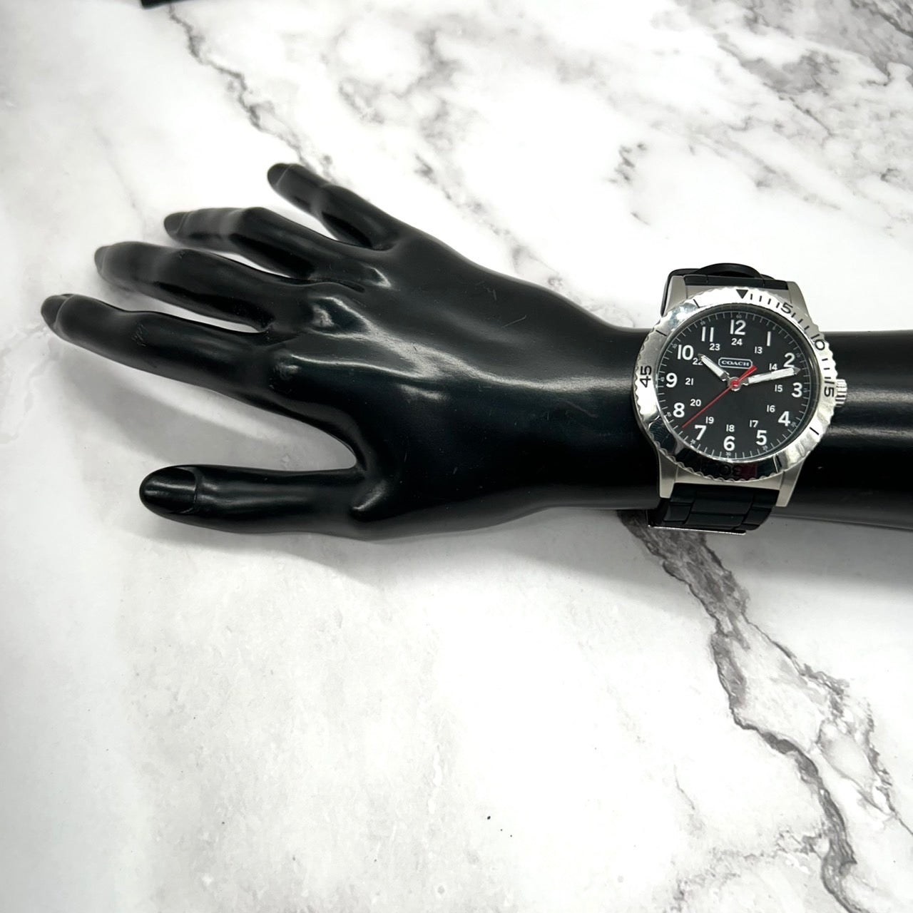 Authentic COACH CA.70.2.14.0712 Men's Military Sport Watch Black Dial Rubber