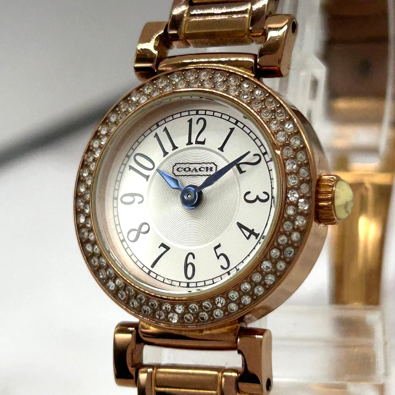 Authentic COACH CA.72.7.34.0816S Ladies Watch Rhinestone Bezel Pink Gold Quartz