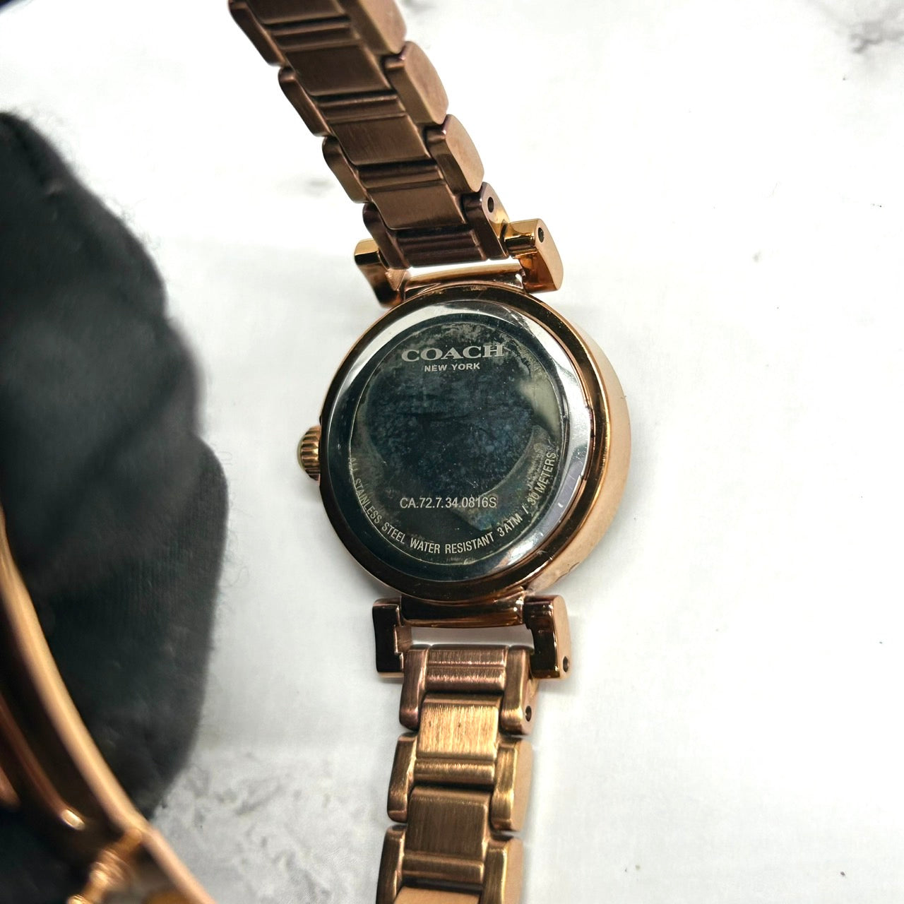 Authentic COACH CA.72.7.34.0816S Ladies Watch Rhinestone Bezel Pink Gold Quartz