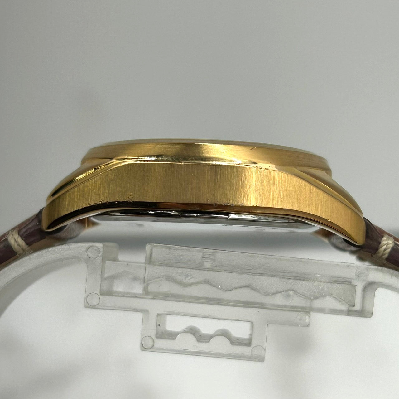 Authentic COACH Chronograph Gold Ladies Watch White Dial Brown Leather Strap