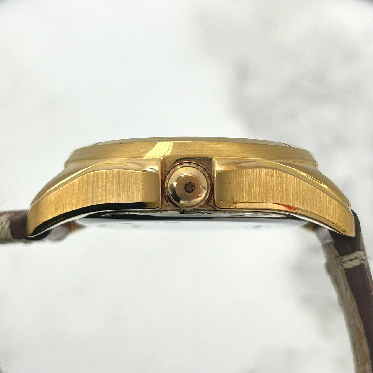 Authentic COACH Chronograph Gold Ladies Watch White Dial Brown Leather Strap