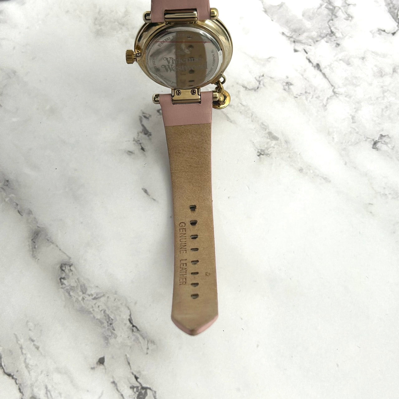 Authentic Vivienne Westwood VV006PKPK Gold Orb Dial Pink Leather Ladies Watch