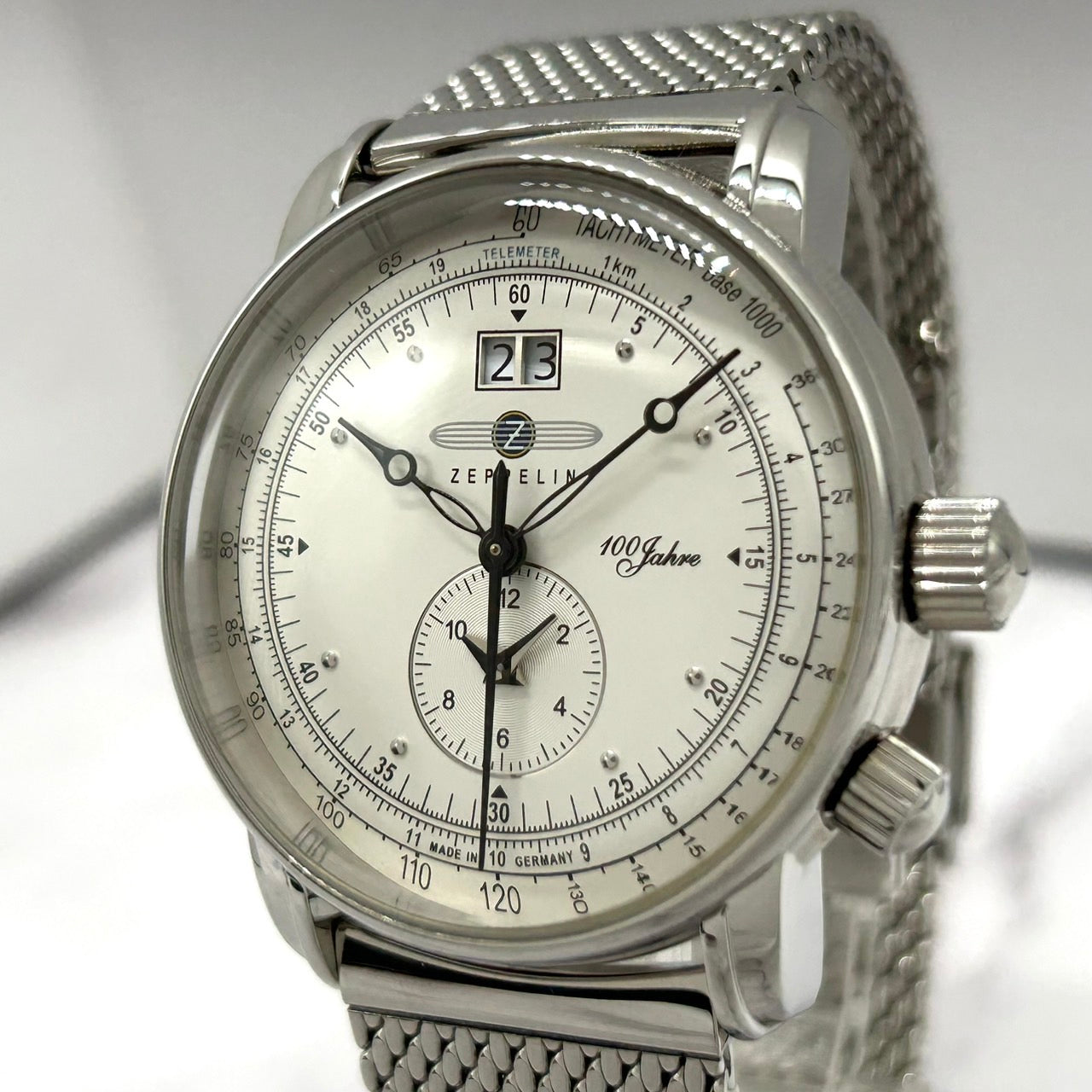 Authentic ZEPPELIN 100 Jahre 7640-1 Chronograph Big Date Alarm Men's Watch