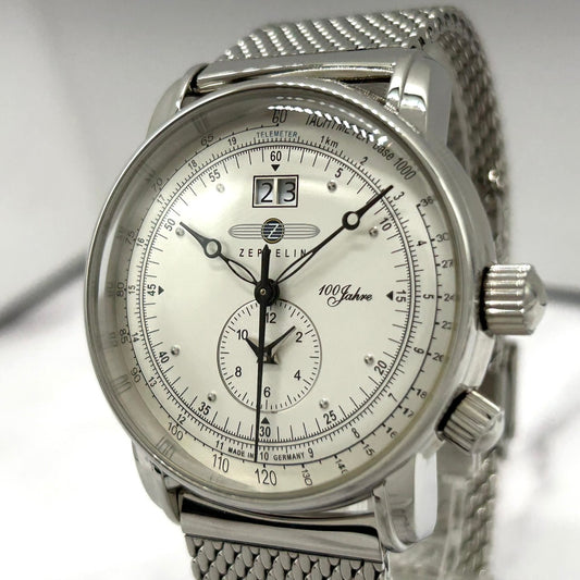 Authentic ZEPPELIN 100 Jahre 7640-1 Chronograph Big Date Alarm Men's Watch