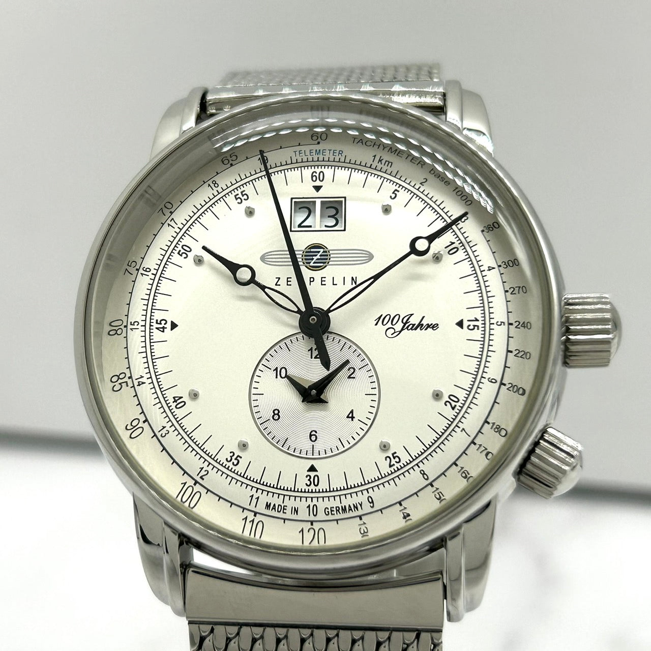 Authentic ZEPPELIN 100 Jahre 7640-1 Chronograph Big Date Alarm Men's Watch