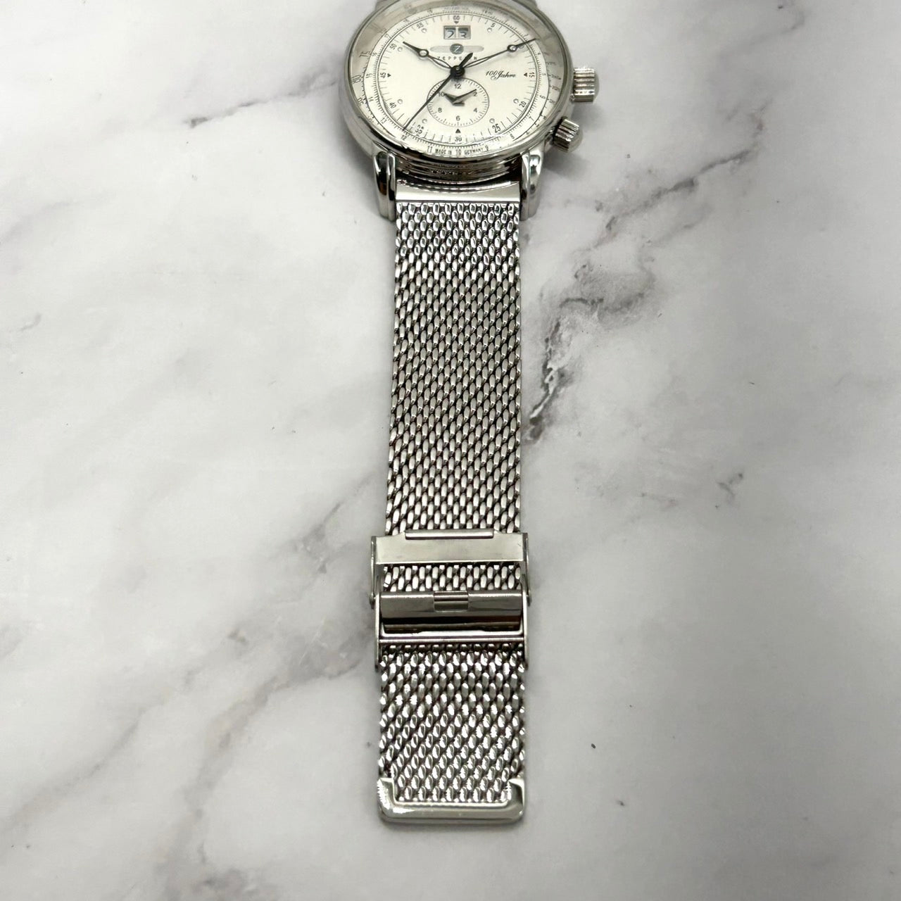 Authentic ZEPPELIN 100 Jahre 7640-1 Chronograph Big Date Alarm Men's Watch