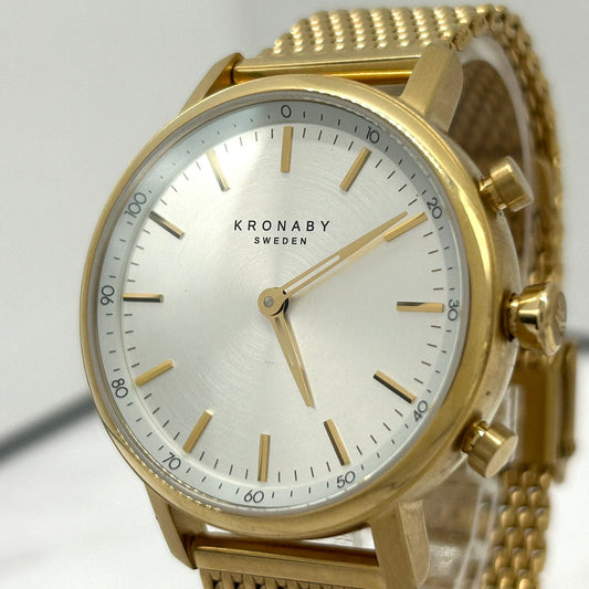 Authentic Kronaby Sweden A1000-1612 Smartwatch Connected Watch Gold Mesh Unisex