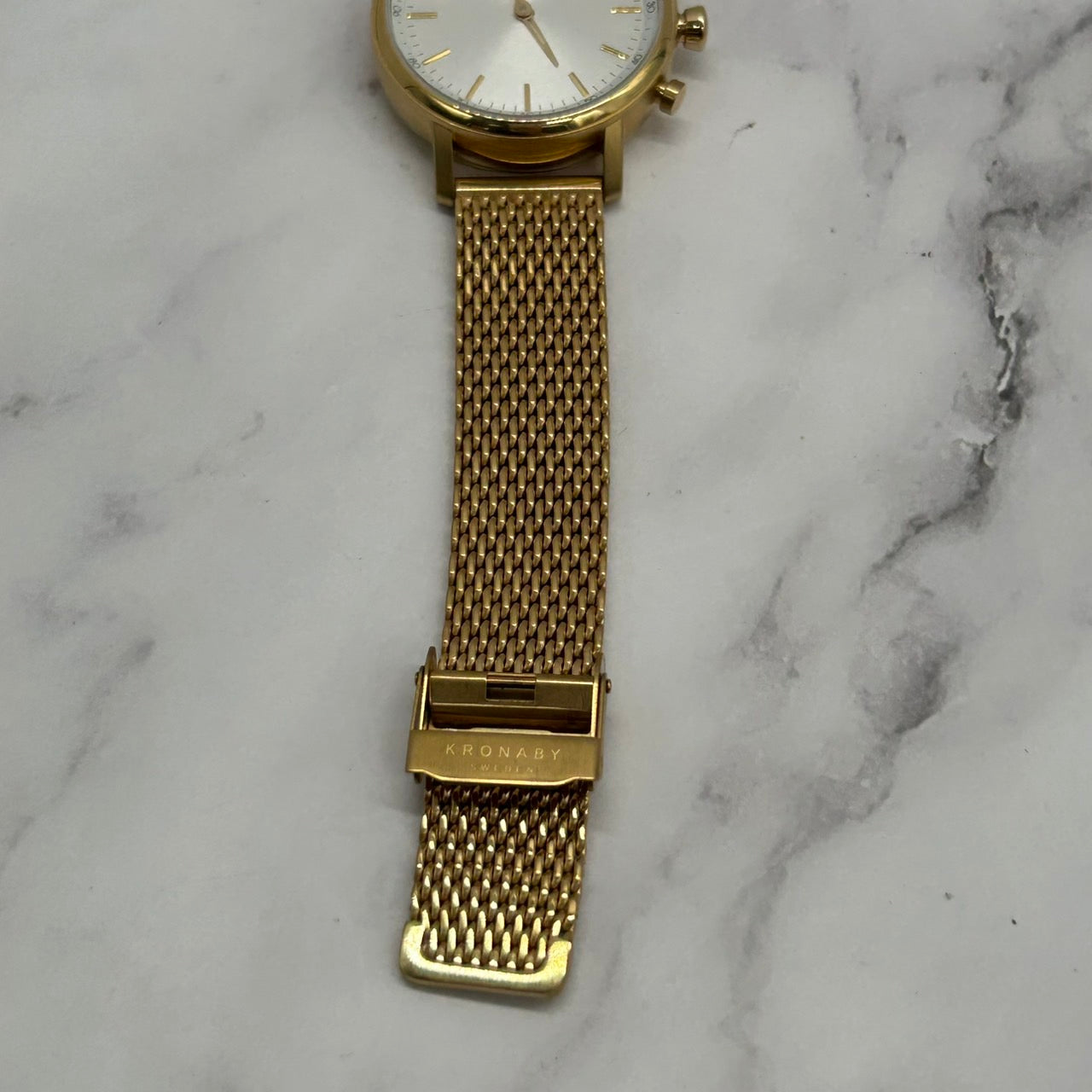 Authentic Kronaby Sweden A1000-1612 Smartwatch Connected Watch Gold Mesh Unisex