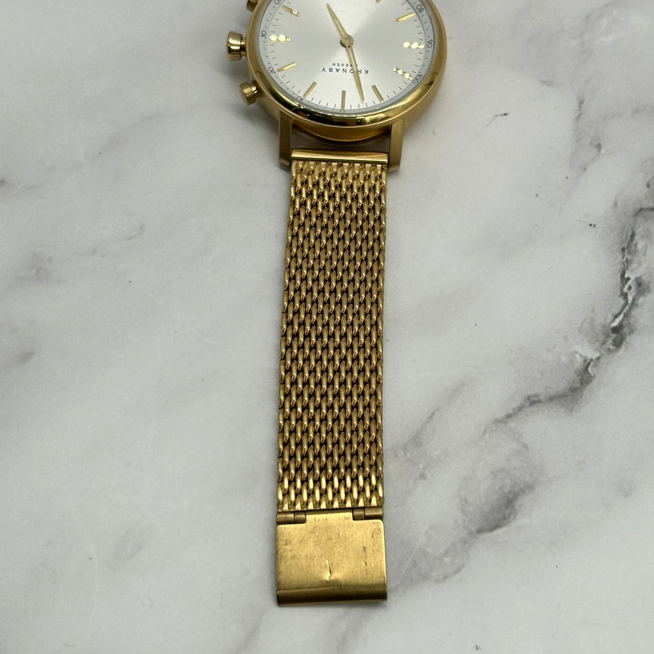 Authentic Kronaby Sweden A1000-1612 Smartwatch Connected Watch Gold Mesh Unisex