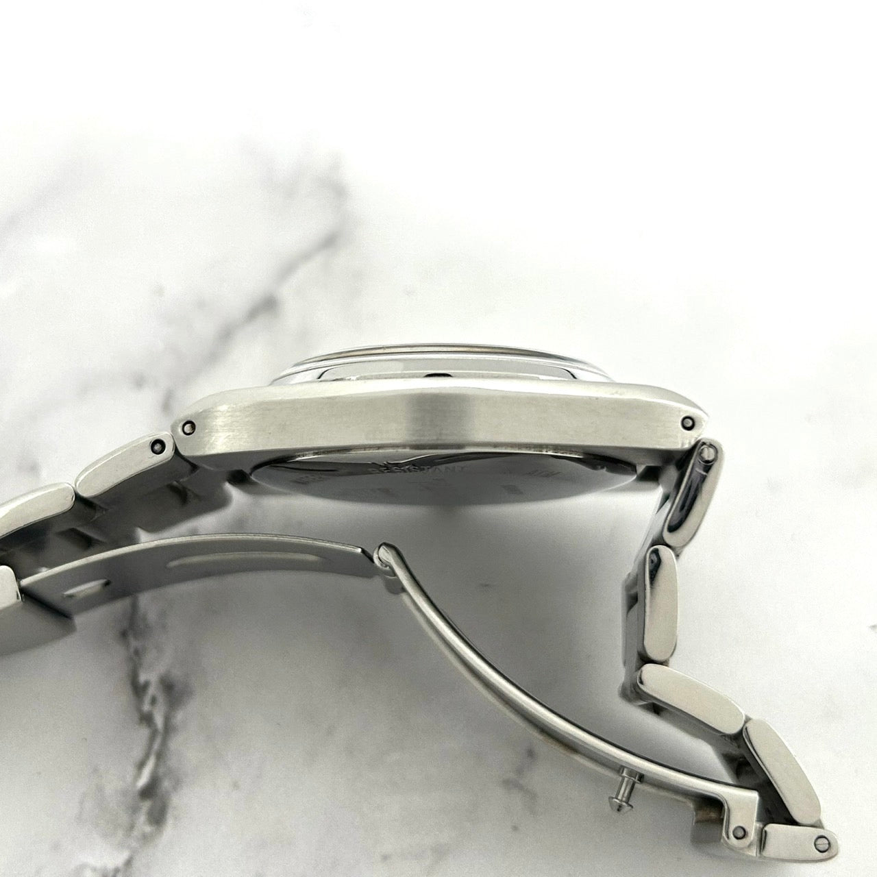 Authentic Admiral ADM 400 Mens Watch Quartz Day Date Silver Ivory Dial 3 Stars