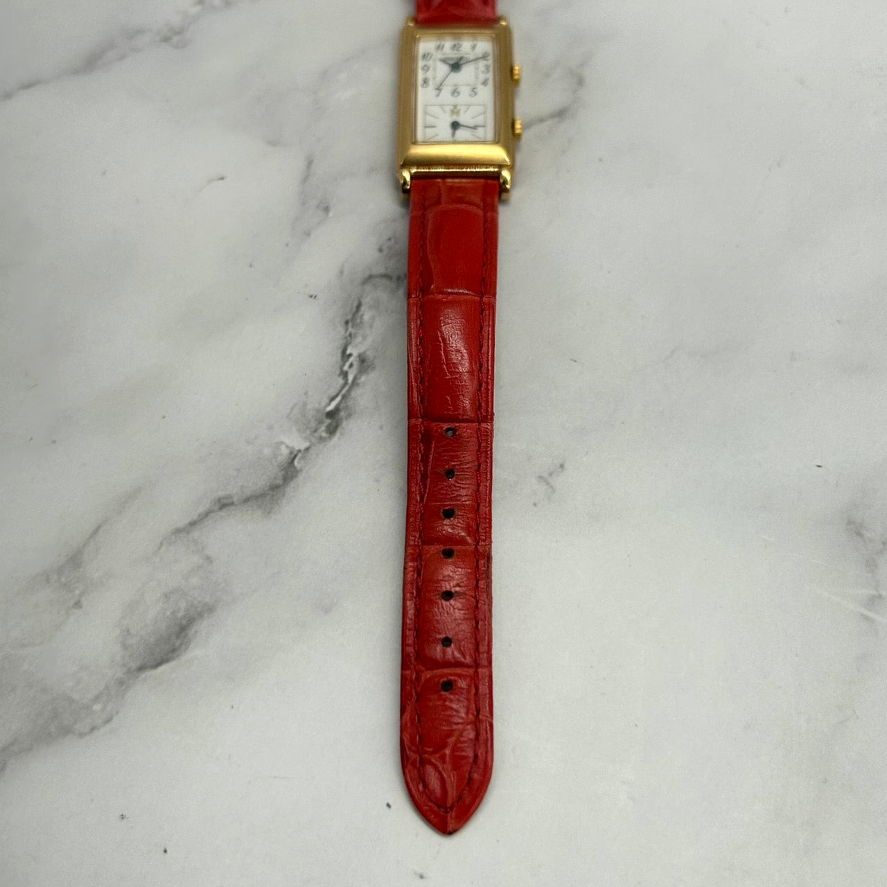 Authentic SEIKO NOIE 1F21-1E20 Watch Quartz Small Second Gold White Ladies