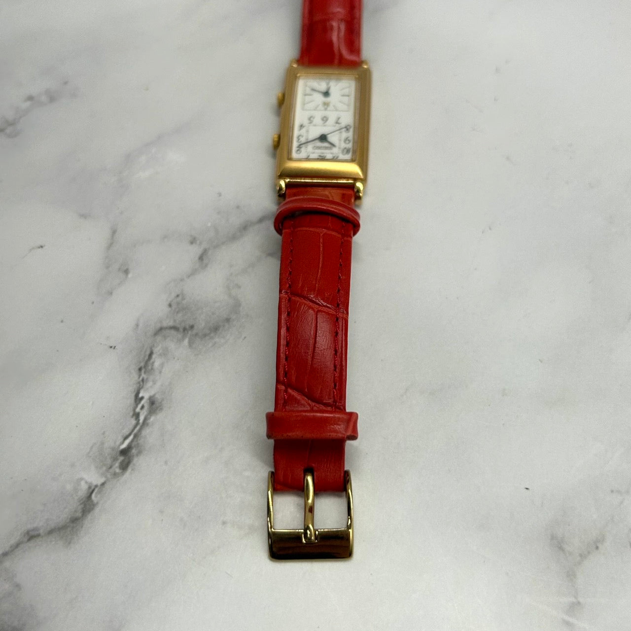 Authentic SEIKO NOIE 1F21-1E20 Watch Quartz Small Second Gold White Ladies