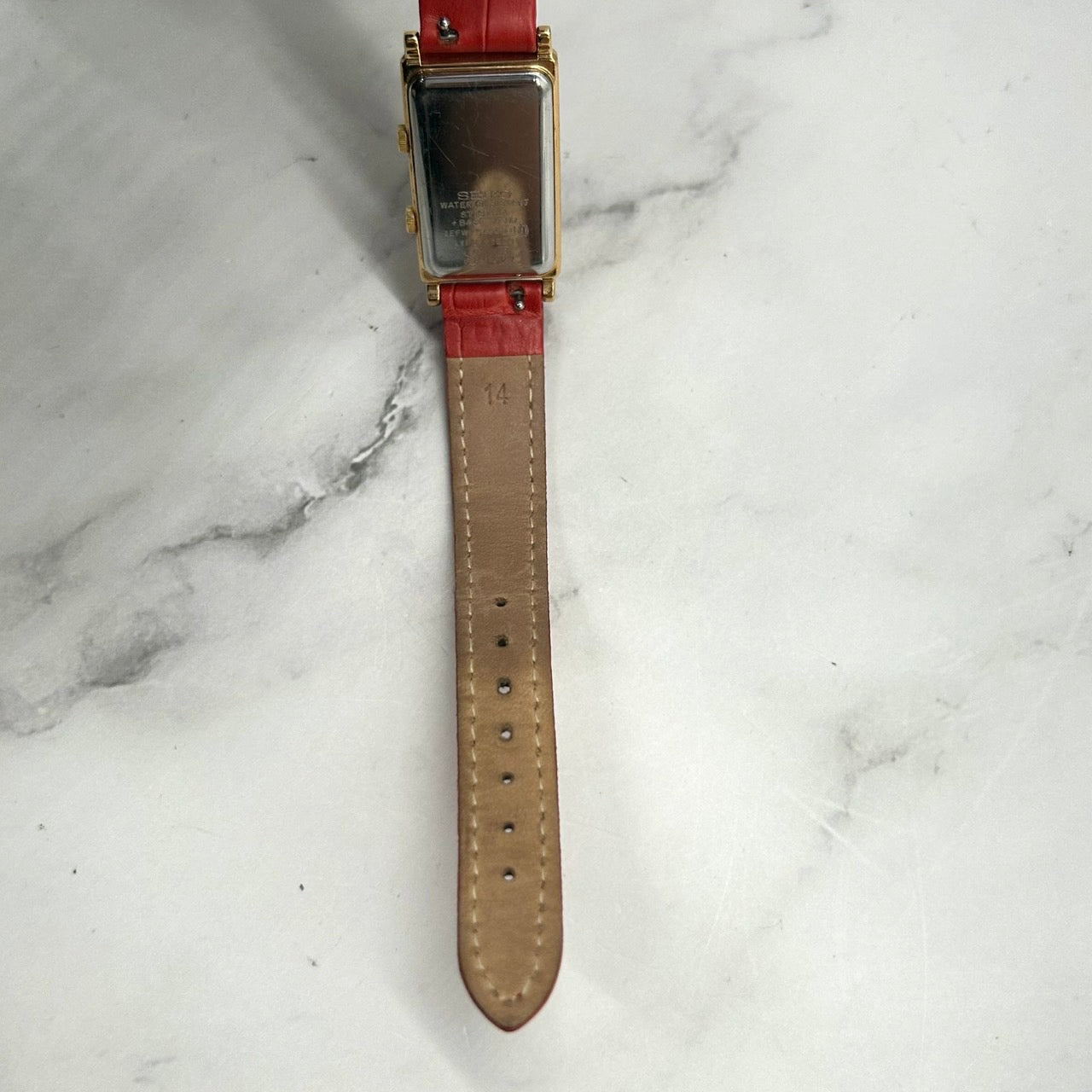 Authentic SEIKO NOIE 1F21-1E20 Watch Quartz Small Second Gold White Ladies