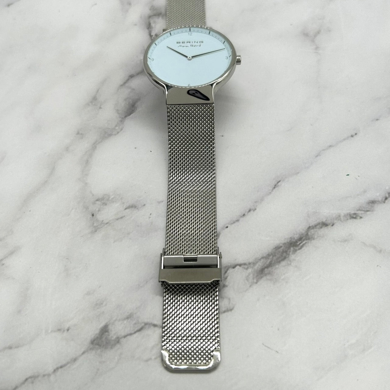 Authentic BERING Max René CA891 Watch Quartz Analog Silver White Dial Unisex