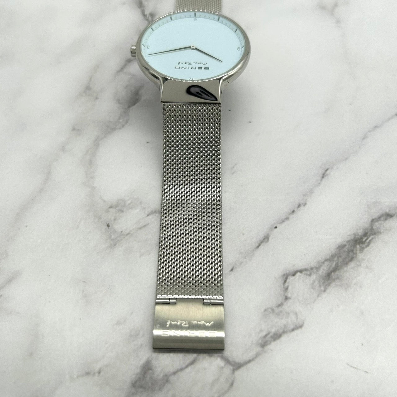 Authentic BERING Max René CA891 Watch Quartz Analog Silver White Dial Unisex