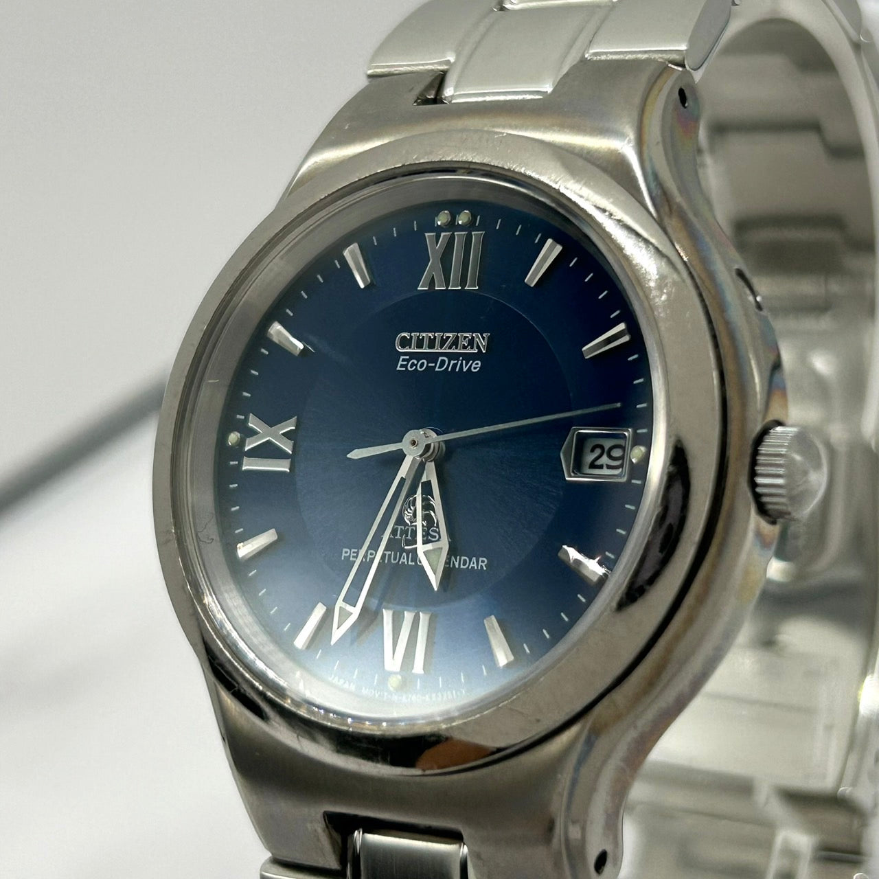 Authentic CITIZEN ATTESA E760 Eco-Drive Perpetual Calendar Titanium Watch Mens