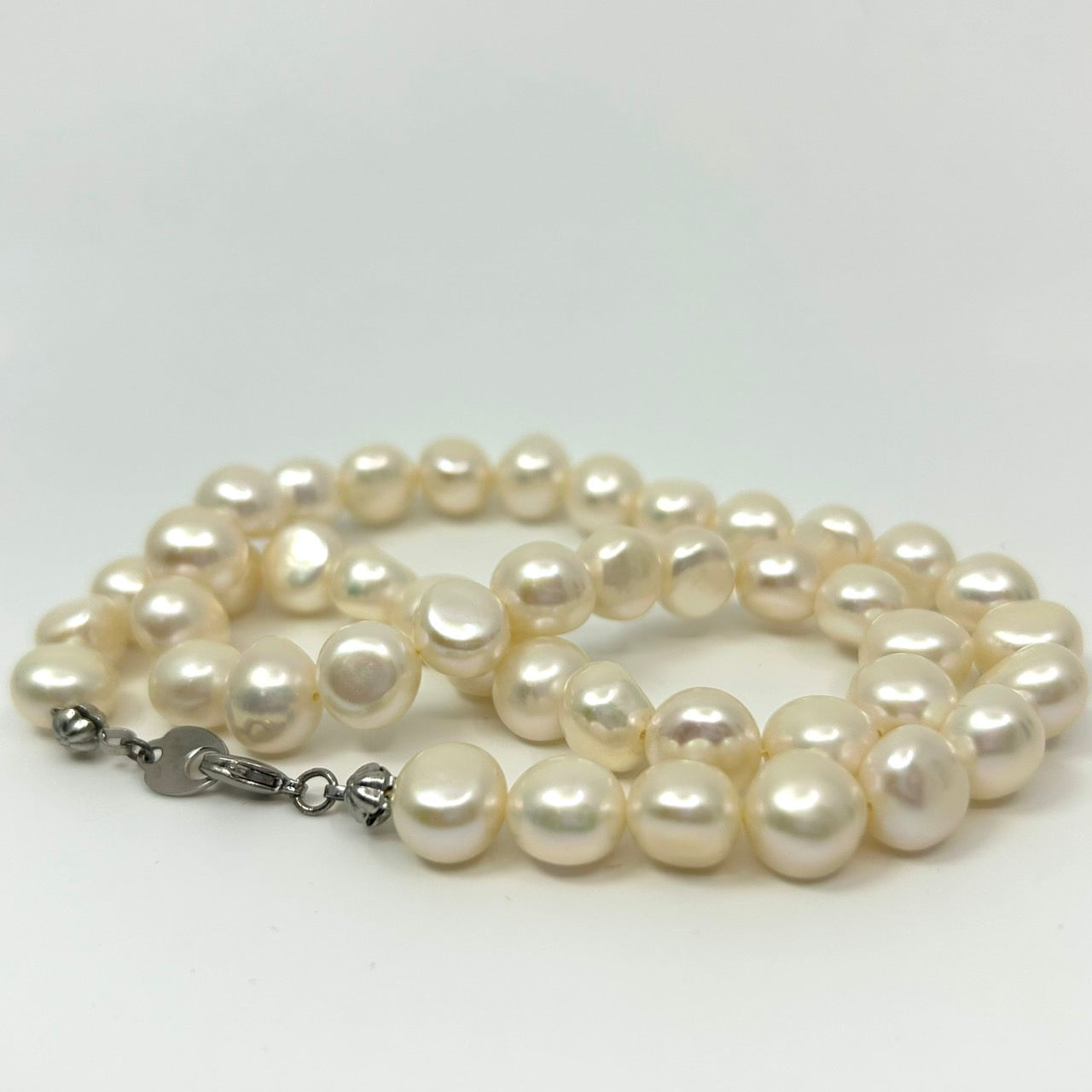 未使用級 美品 パール 本真珠 ネックレス 淡水パール バロックパール ペンダント 冠婚葬祭 カジュアル 大粒 I2