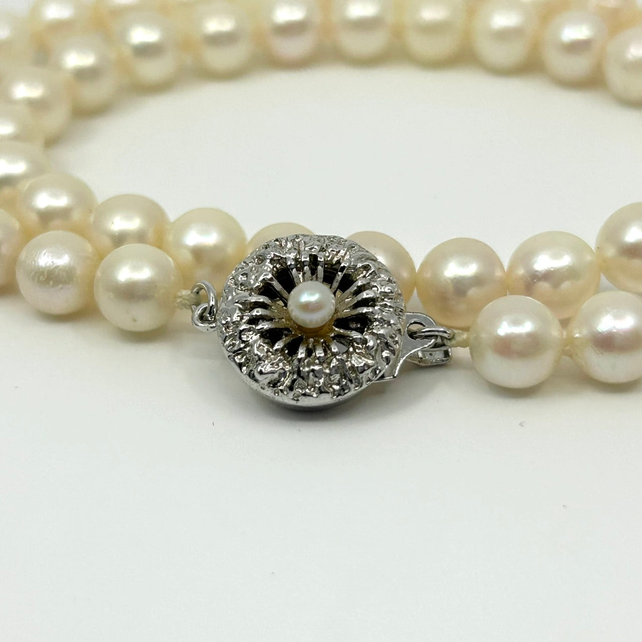 美品 本真珠 パール 真珠 ネックレス あこや真珠 日本 養殖パール 白 ホワイト ペンダント 冠婚葬祭 首飾り シルバー留め具 6.5mm-6.9mm 全長約45cm I3