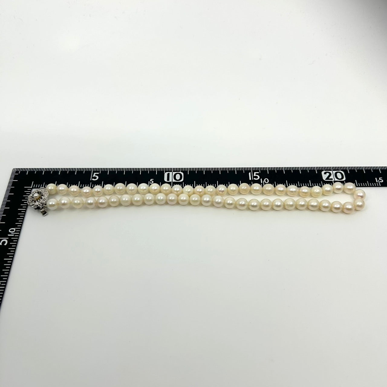 美品 本真珠 パール 真珠 ネックレス あこや真珠 日本 養殖パール 白 ホワイト ペンダント 冠婚葬祭 首飾り シルバー留め具 6.5mm-6.9mm 全長約45cm I3
