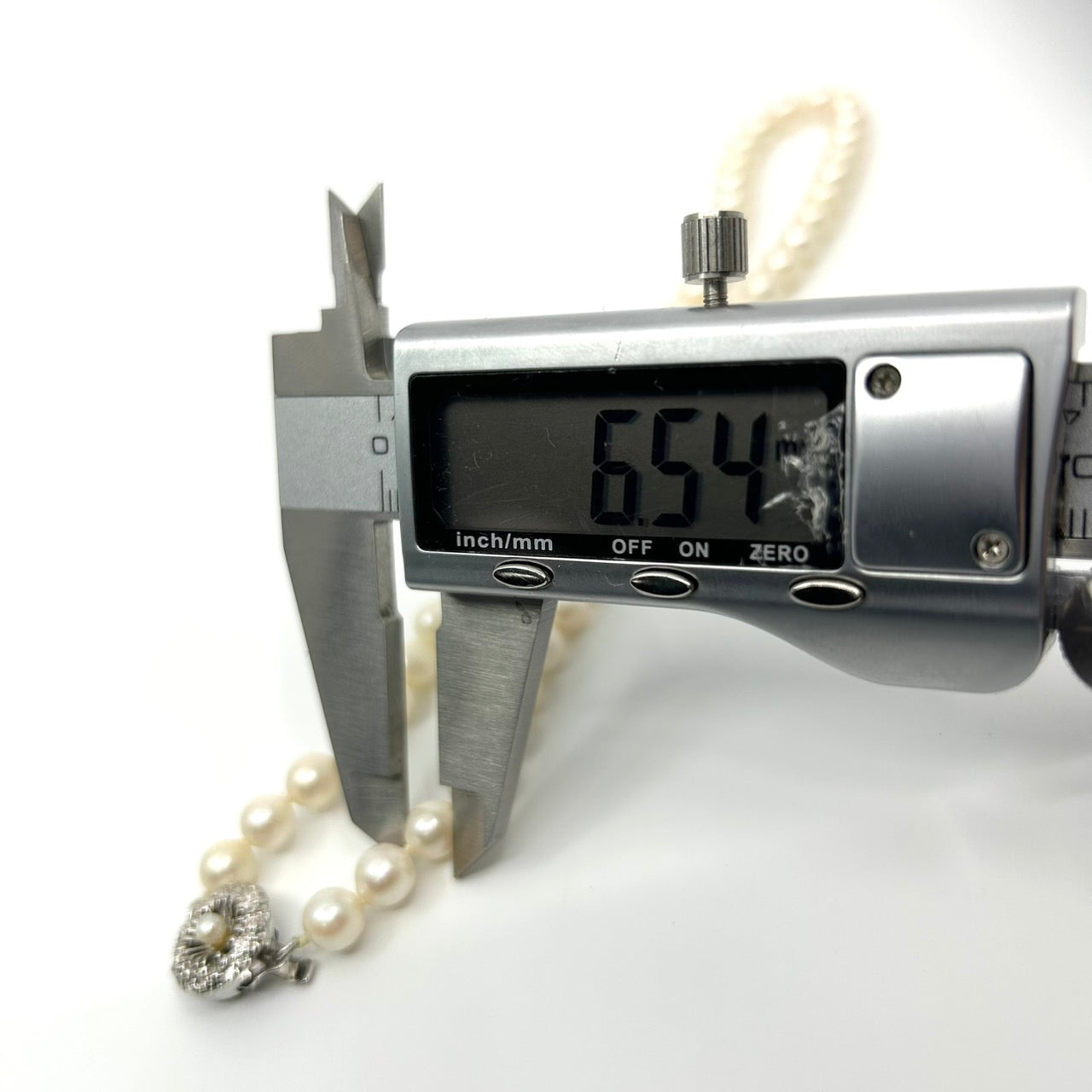 美品 本真珠 パール 真珠 ネックレス あこや真珠 日本 養殖パール 白 ホワイト ペンダント 冠婚葬祭 首飾り シルバー留め具 6.5mm-6.9mm 全長約45cm I3