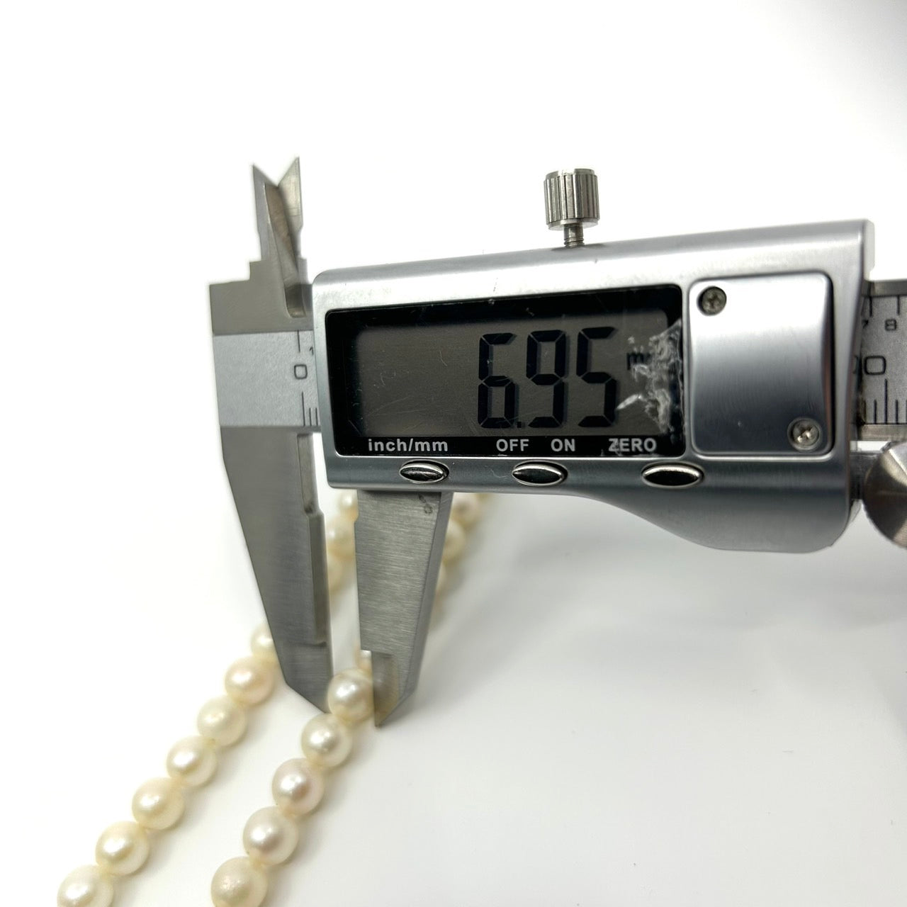 美品 本真珠 パール 真珠 ネックレス あこや真珠 日本 養殖パール 白 ホワイト ペンダント 冠婚葬祭 首飾り シルバー留め具 6.5mm-6.9mm 全長約45cm I3