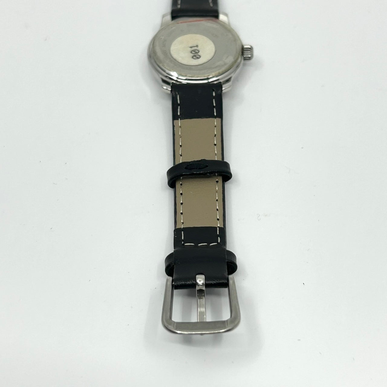 【稼働品】フェンディ FENDI 腕時計 Orologi レディース メンズ ユニセックス アナログ クオーツ シルバー文字盤 ローマ数字 デイト表示 レザーベルト ブラック クラシック エレガント ドレスウォッチ ビジネス クリーニング済み G