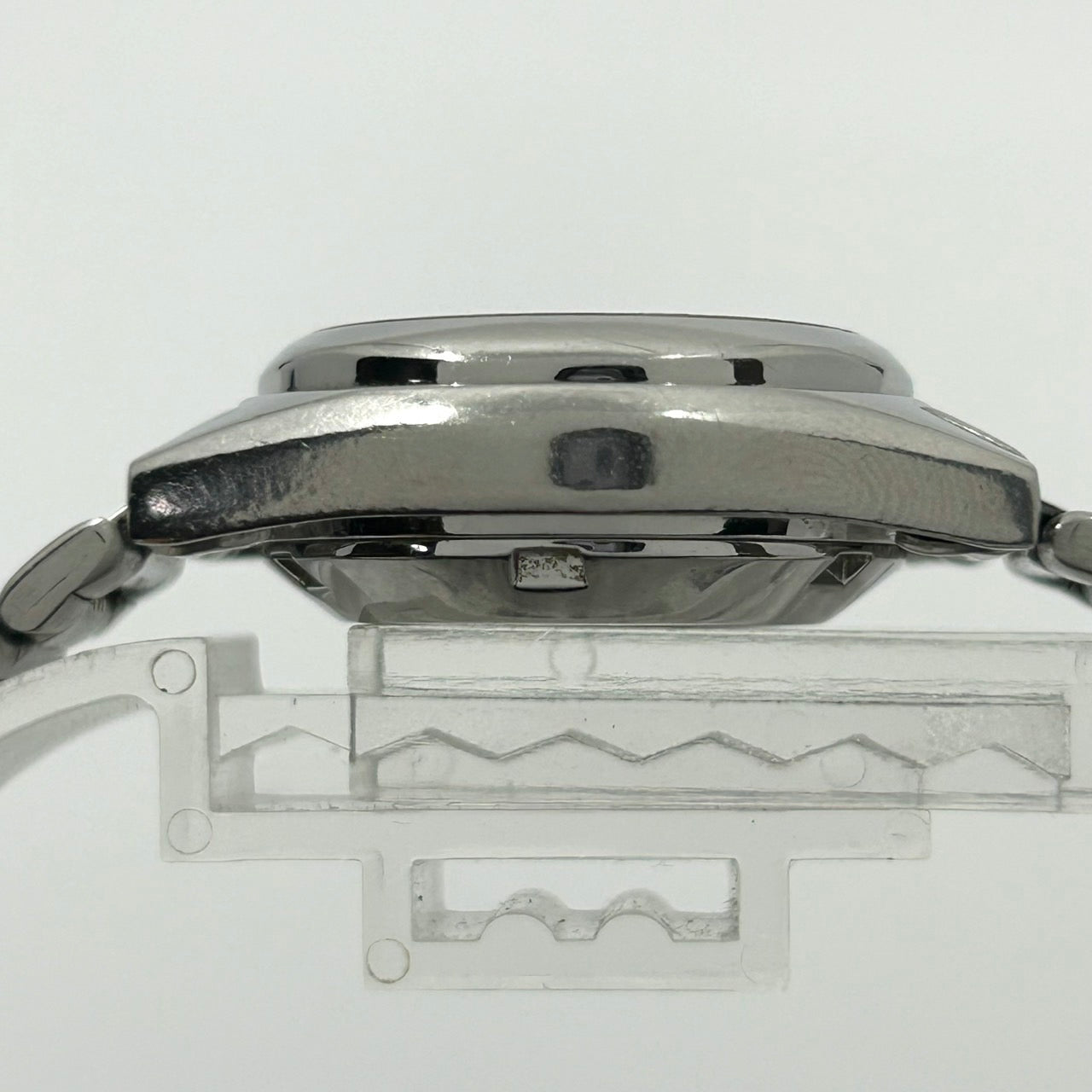 【稼働品】ORIENT オリエント 腕時計 レディース Crystal スリースター 自動巻き 21石 デイデイト アナログ グレー文字盤 シルバー ビンテージ クラシック レトロ エレガント アンティークウォッチ クリーニング済み G1