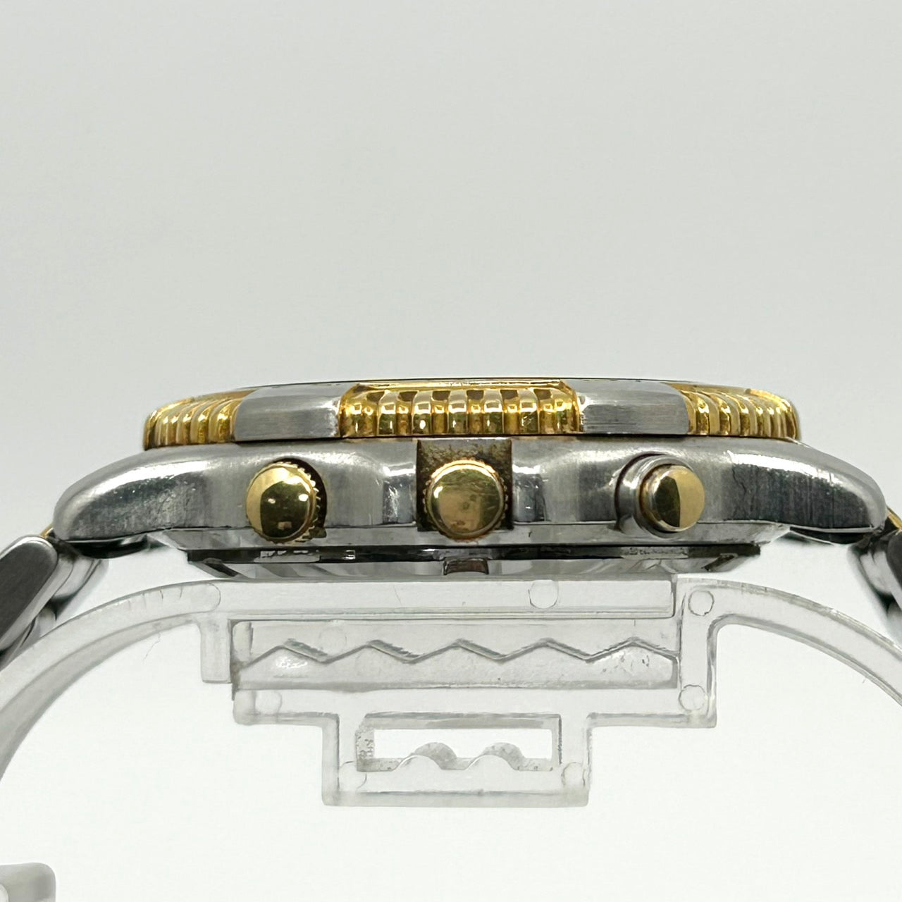 【電池交換済／クリーニング済】セイコー SEIKO SPORTS 150 7T32-6C00 メンズ 腕時計 クオーツ クロノグラフ ホワイト文字盤 ビンテージ ゴールドコンビ デイト アナログ クラシック エレガント 150M防水 クリーニング済み G1