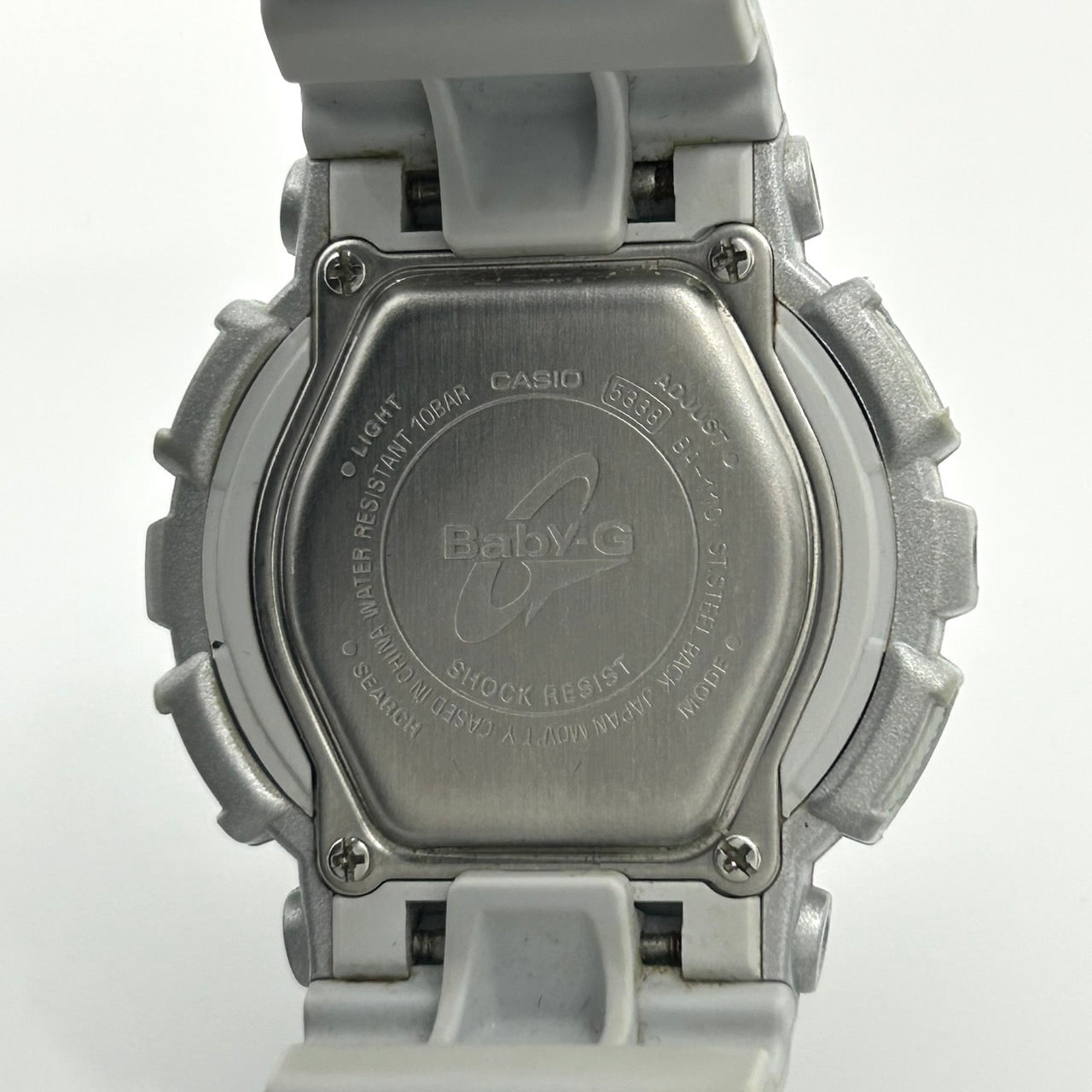 【電池交換済／クリーニング済】CASIO カシオ Baby-G ベビージー BA-110 メンズ 腕時計 アナデジ クオーツ シルバー文字盤 グレー ワールドタイム 10気圧防水 耐衝撃構造 多機能 ストリート カジュアル アクティブ スタイリッシュ G1