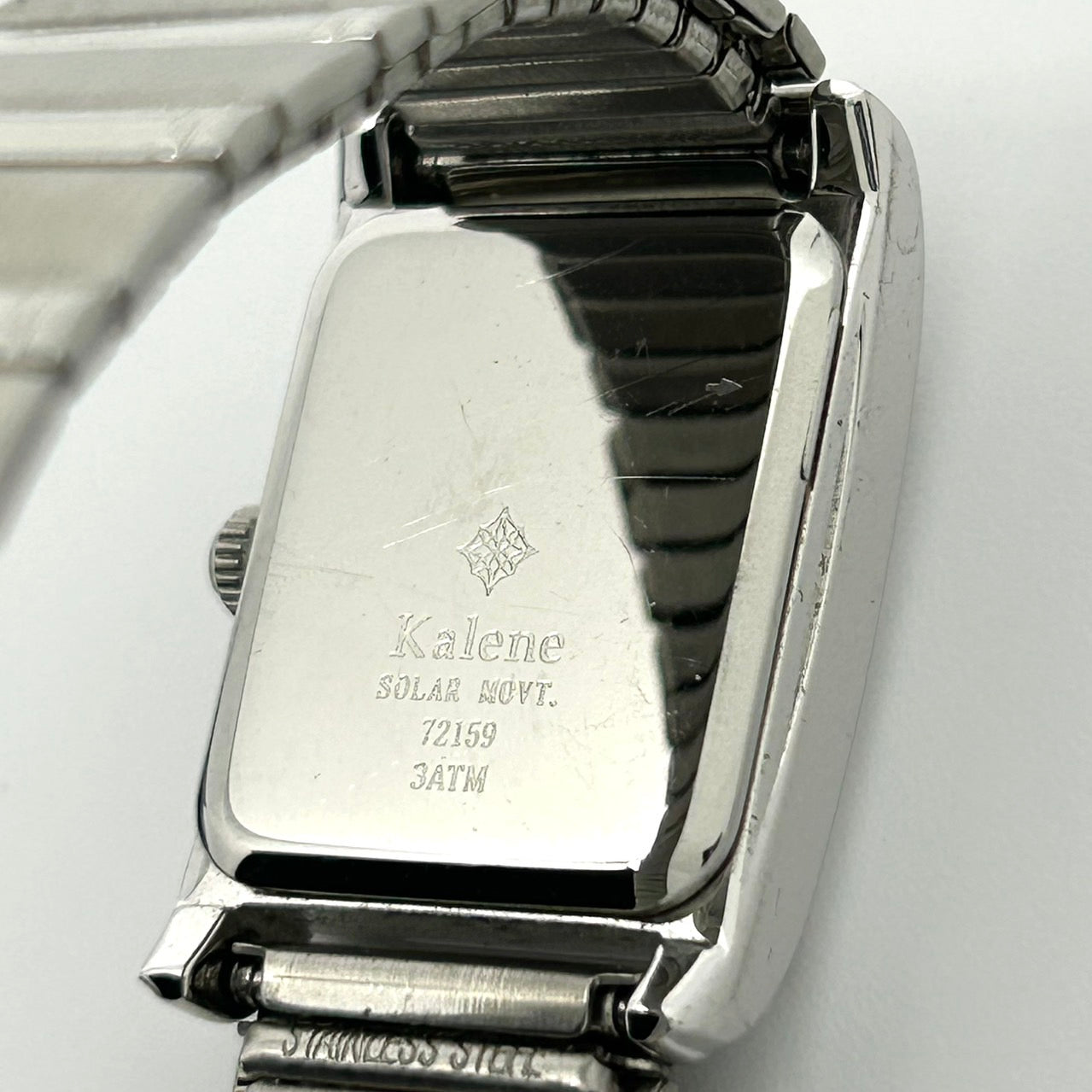 Authentic Kalene Ladies Solar Watch 72159 Shell Dial Rhinestone Rectangular