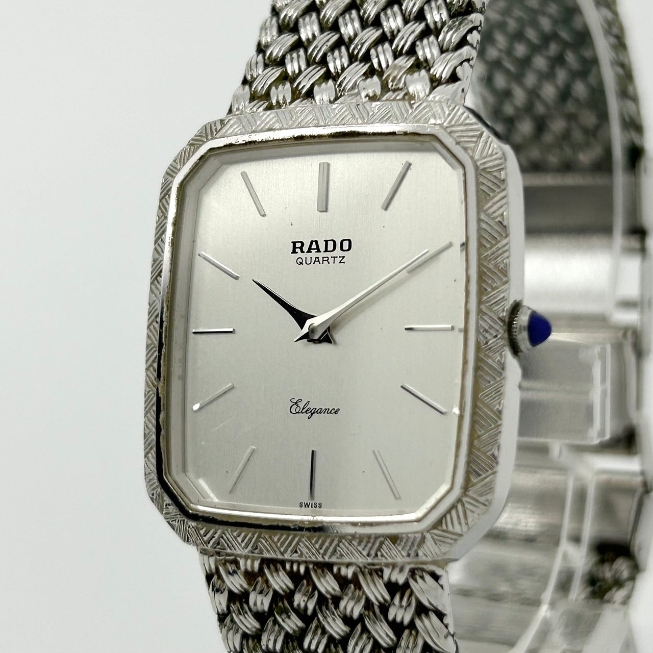 Authentic RADO Elegance Quartz Watch 128.9010.2 Silver Dress Vintage Swiss