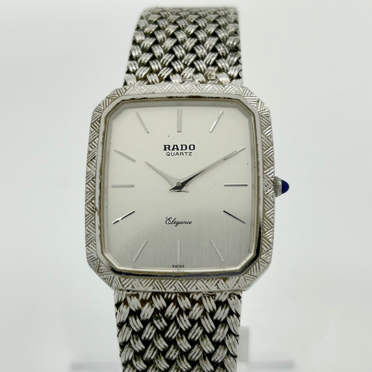 Authentic RADO Elegance Quartz Watch 128.9010.2 Silver Dress Vintage Swiss