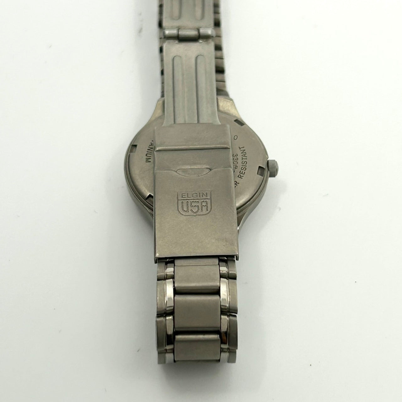 Authentic ELGIN USA Titanium Solar Drive Diamond Day-Date FK-1202-C Watch Gray