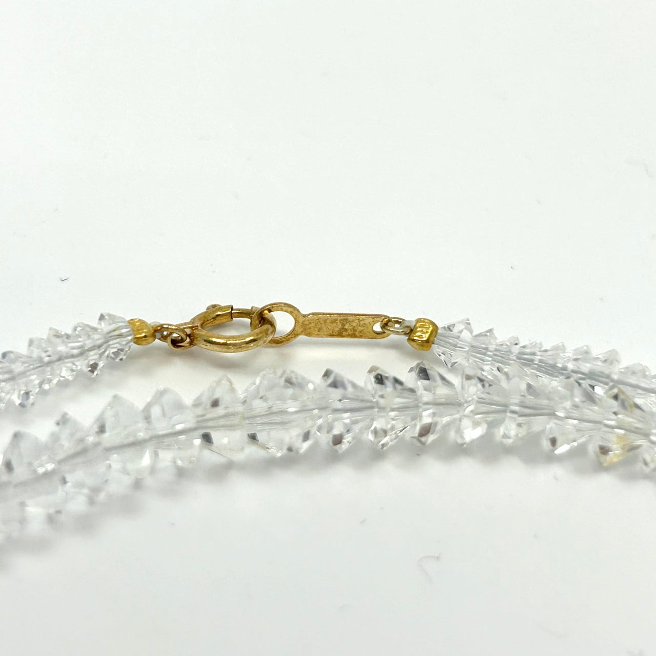 本物 水晶ネックレス クリスタル レディース K18留め具 ゴールド留め具 冠婚葬祭 フォーマル カジュアル 首飾り I4