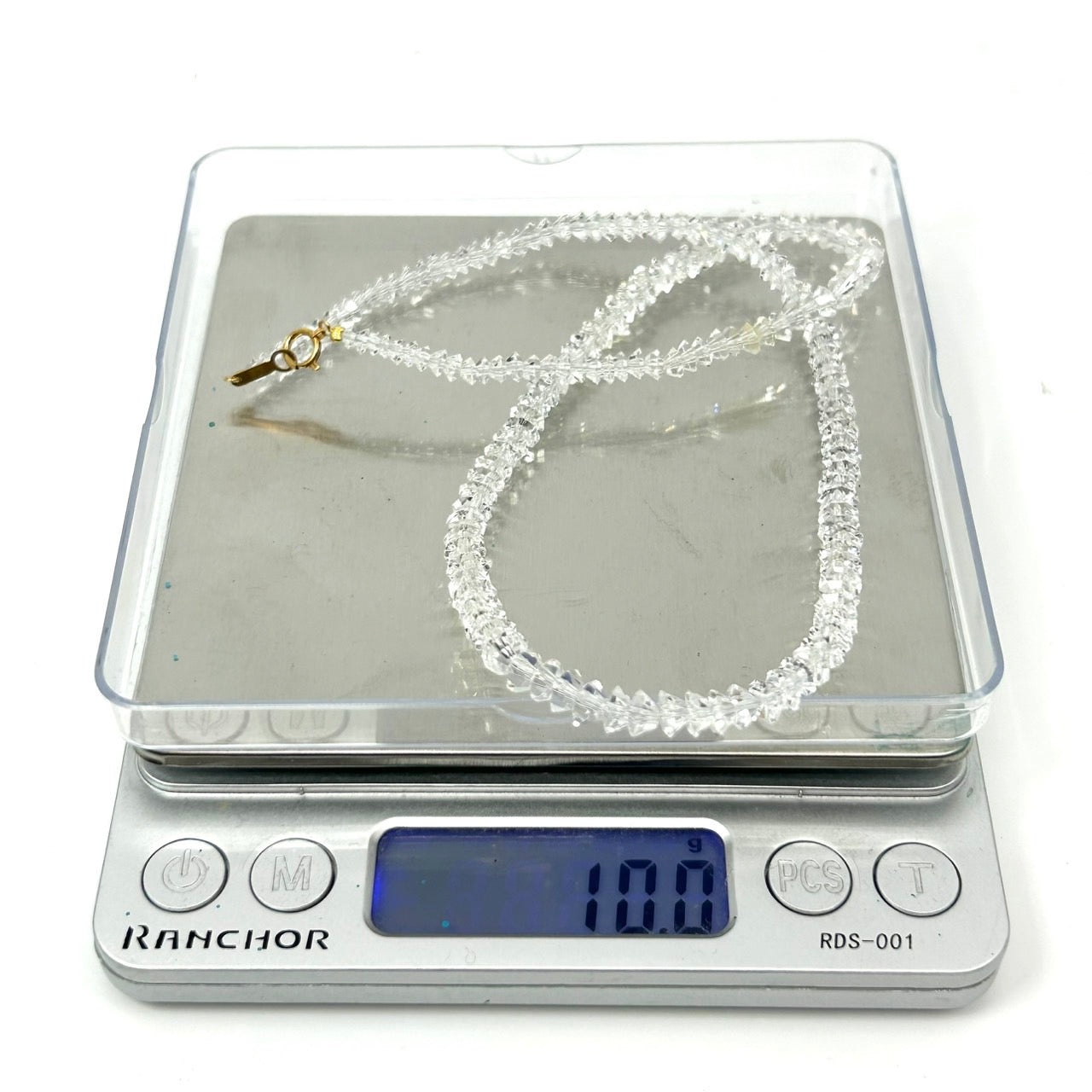 本物 水晶ネックレス クリスタル レディース K18留め具 ゴールド留め具 冠婚葬祭 フォーマル カジュアル 首飾り I4