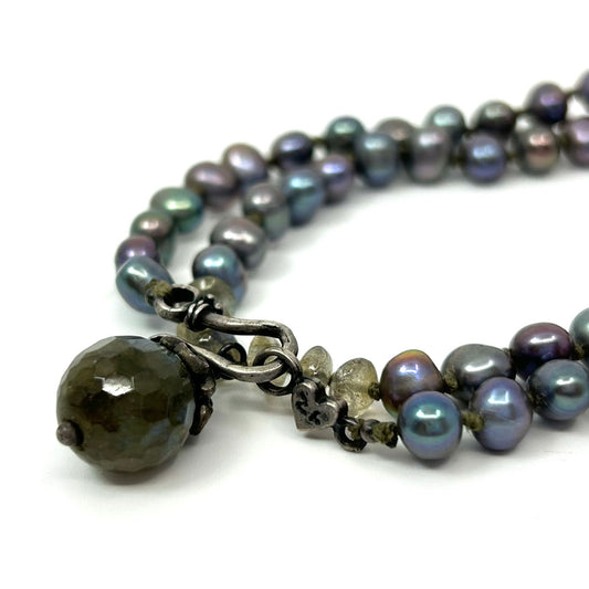 本真珠 バロックパール 染めパール 黒 ブラック ネックレス 首飾り レディース