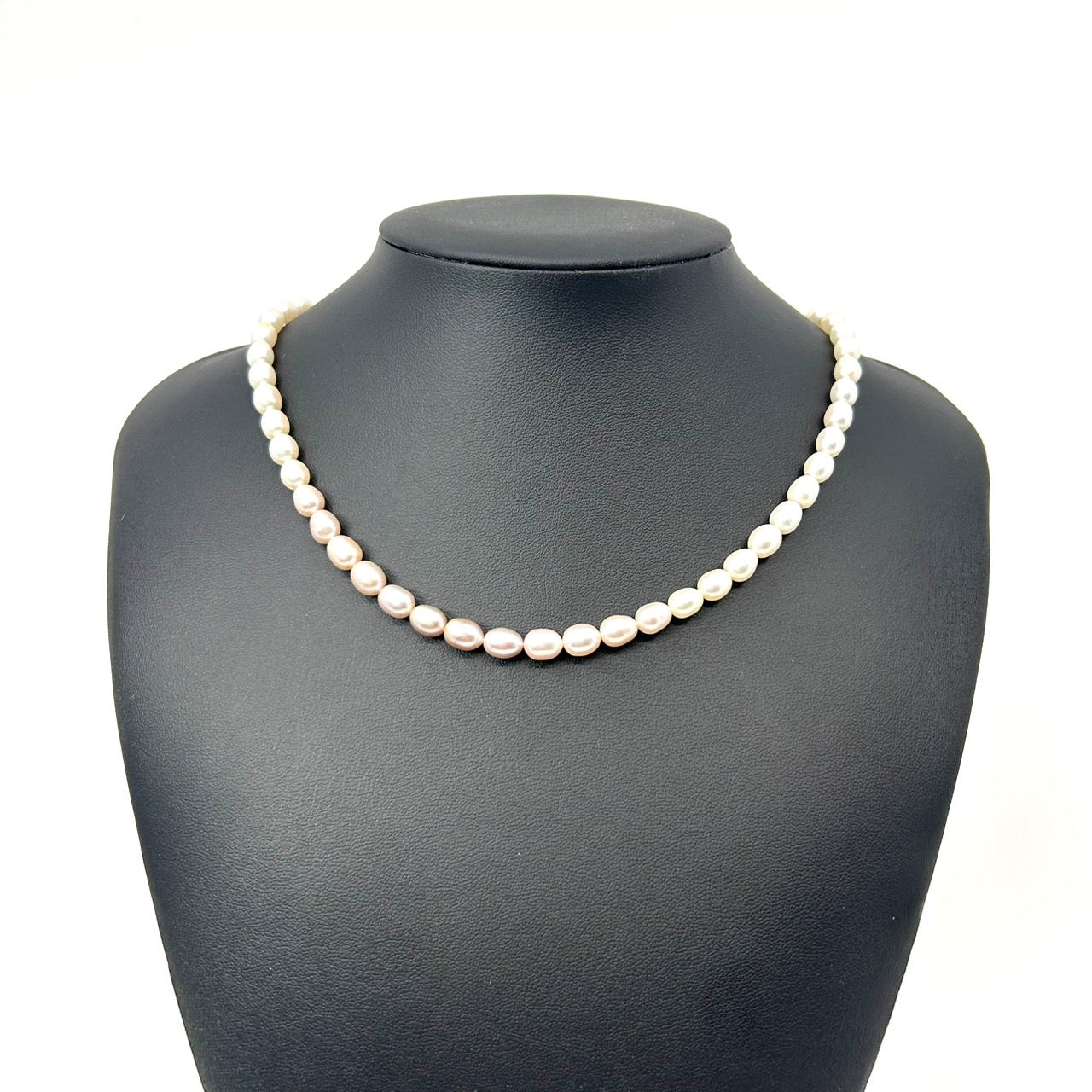 美品 本真珠 パール ネックレス 淡水パール 真珠 日本 養殖パール 白 ホワイト ペンダント 冠婚葬祭 首飾り 5.9mm-6.7mm 全長約43cm