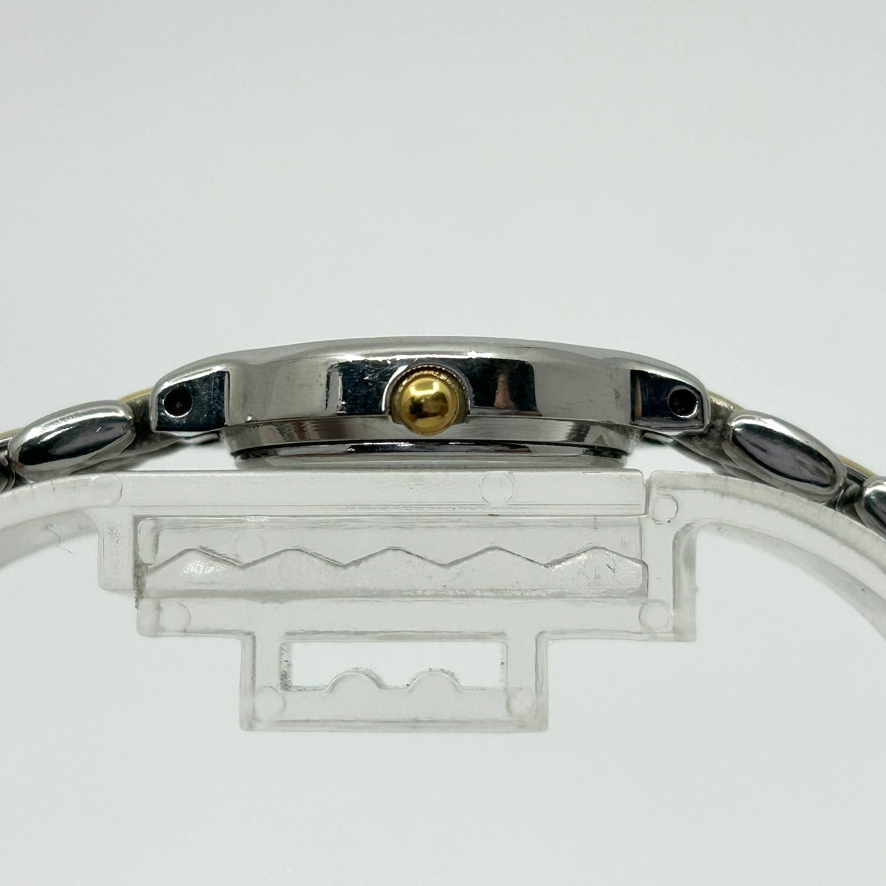 【電池交換済】セイコー クレオ 腕時計 ユニセックス 2P21-0270 アナログ クオーツ ホワイト文字盤 ローマ数字 シルバー ゴールド コンビカラー ドレスウォッチ エレガント クラシック デザインウォッチ クリーニング済み G1