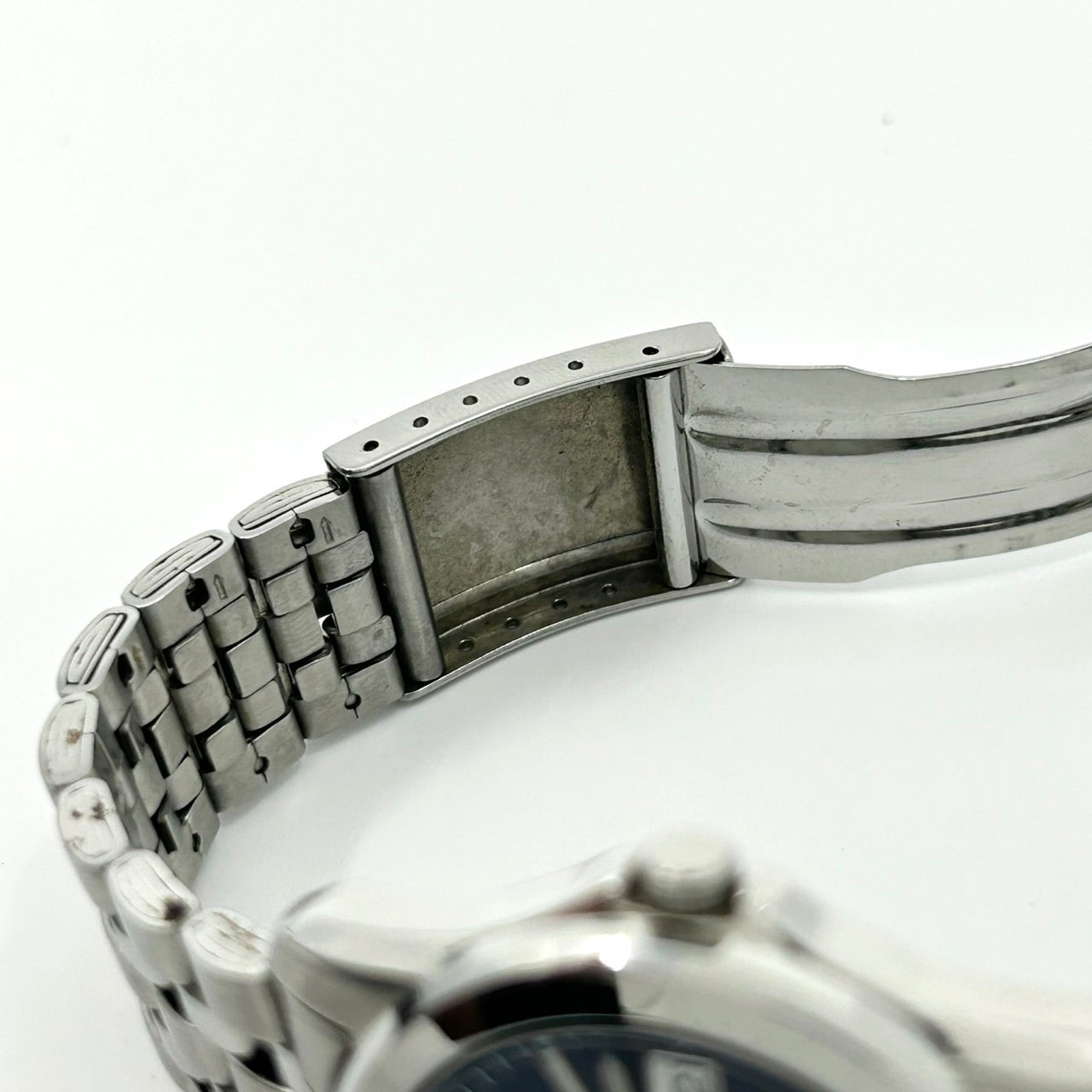 【電池交換済／美品】セイコー SEIKO メンズ腕時計 7N43-0AM0 540136 クオーツ アナログ ラウンド ブルー文字盤 シルバー デイデイト カレンダー ビジネスウォッチ クラシック シンプル ステンレス クリーニング済み G1