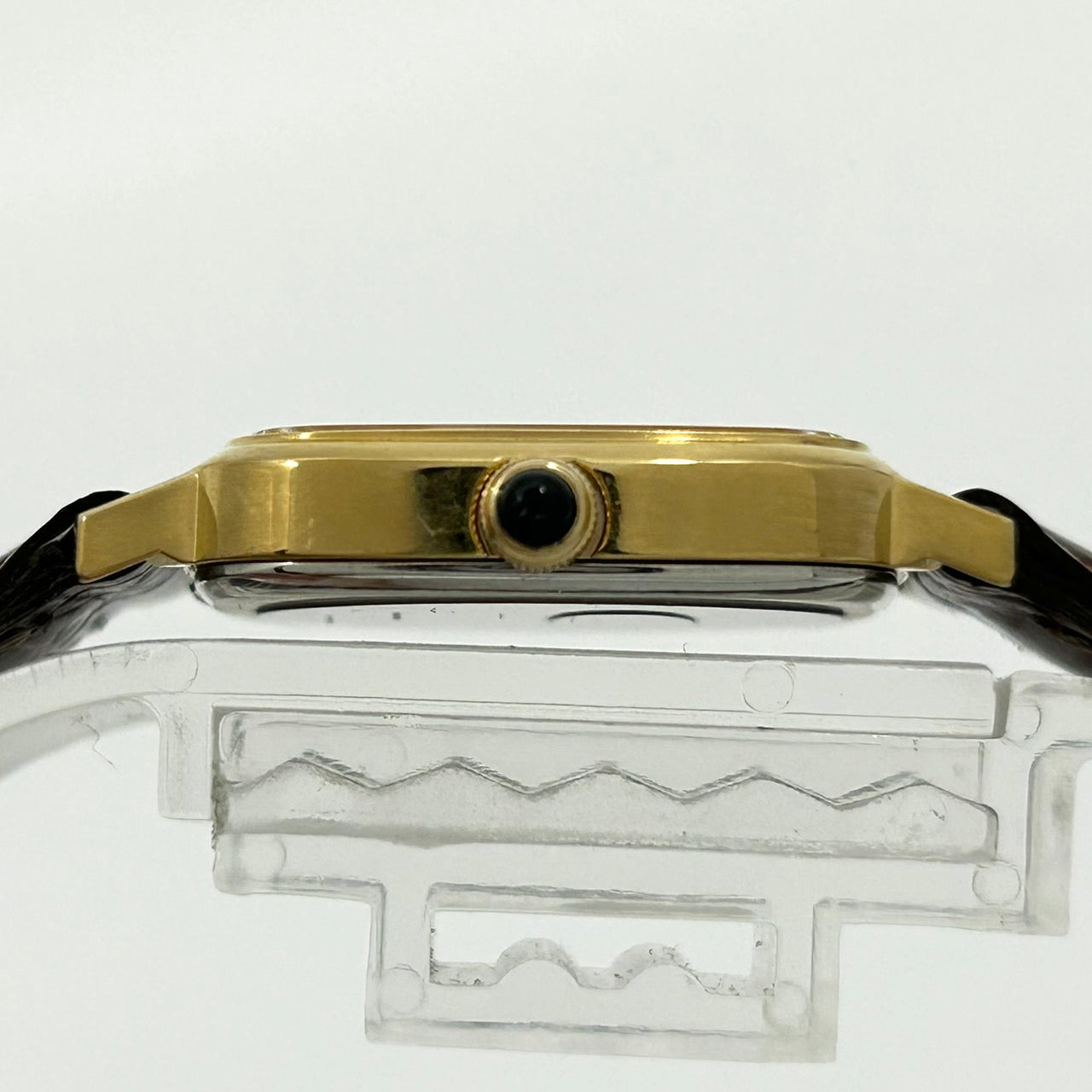 【電池交換済／新品ベルト(社外品)／美品】シチズン エクシード 腕時計 4-101251Y クオーツ アナログ ゴールド スクエア ブラウンレザー ビンテージ クラシック エレガント ドレスウォッチ ファッションウォッチ アクセサリー 男女兼用 G1