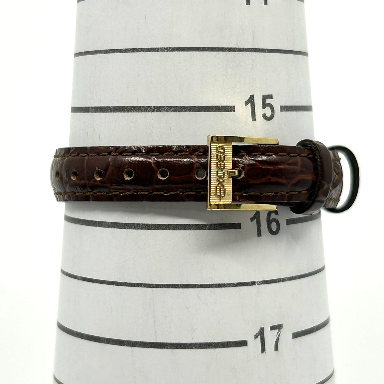 【電池交換済／新品ベルト(社外品)／美品】シチズン エクシード 腕時計 4-101251Y クオーツ アナログ ゴールド スクエア ブラウンレザー ビンテージ クラシック エレガント ドレスウォッチ ファッションウォッチ アクセサリー 男女兼用 G1