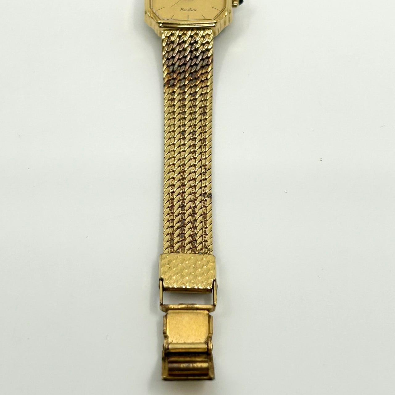 【電池交換済】セイコー エクセリーヌ 腕時計 レディース 1Pダイヤ 1221-5080 クオーツ ゴールド 八角形 オクタゴン ビンテージ クラシック エレガント ドレスウォッチ アンティーク調 クリーニング済み G1