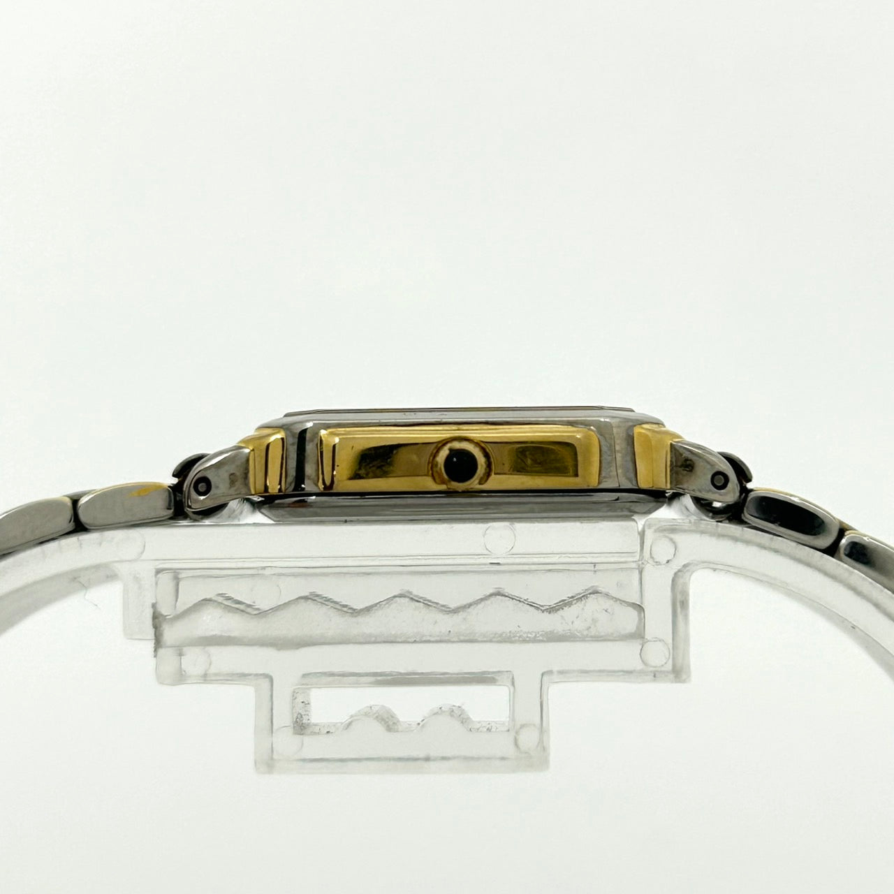 【電池交換済】セイコー エクセリーヌ 腕時計 3F31-5010 クオーツ コンビカラー スクエア ホワイト文字盤 ローマンインデックス ビンテージ クラシック エレガント ドレスウォッチ ファッションウォッチ アクセサリー クリーニング済み G1