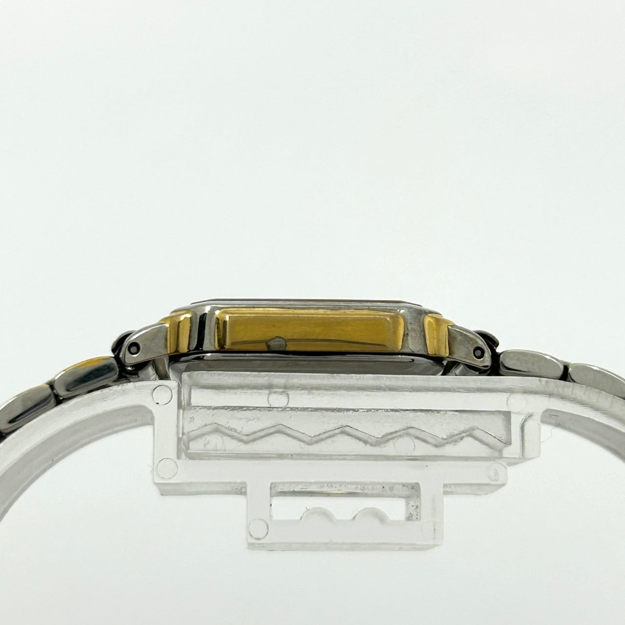 【電池交換済】セイコー エクセリーヌ 腕時計 3F31-5010 クオーツ コンビカラー スクエア ホワイト文字盤 ローマンインデックス ビンテージ クラシック エレガント ドレスウォッチ ファッションウォッチ アクセサリー クリーニング済み G1