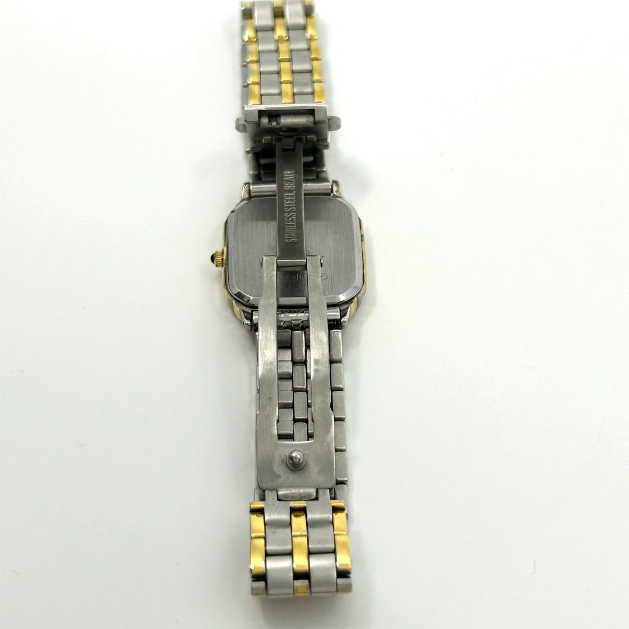 【電池交換済】セイコー エクセリーヌ 腕時計 3F31-5010 クオーツ コンビカラー スクエア ホワイト文字盤 ローマンインデックス ビンテージ クラシック エレガント ドレスウォッチ ファッションウォッチ アクセサリー クリーニング済み G1