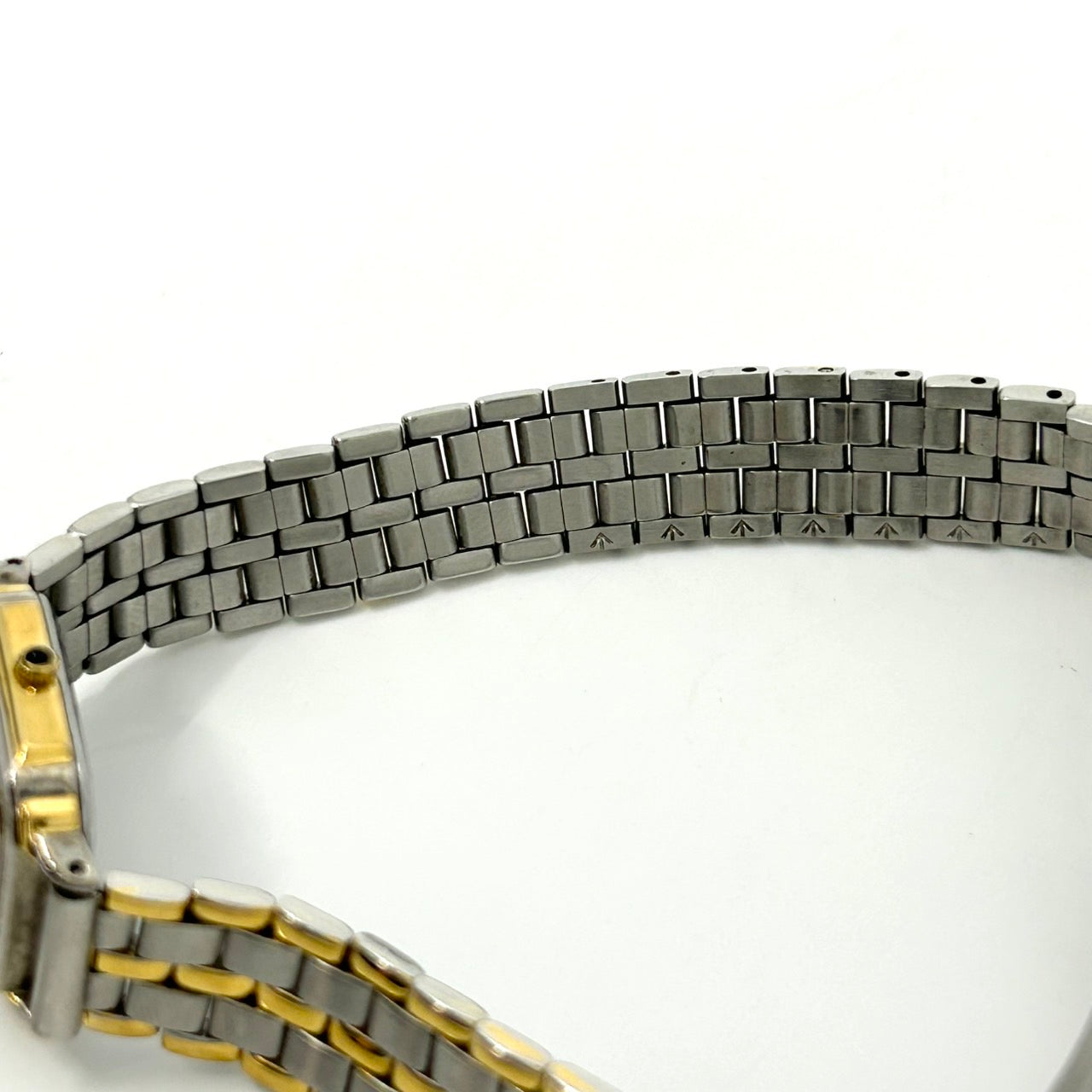 【電池交換済】セイコー エクセリーヌ 腕時計 3F31-5010 クオーツ コンビカラー スクエア ホワイト文字盤 ローマンインデックス ビンテージ クラシック エレガント ドレスウォッチ ファッションウォッチ アクセサリー クリーニング済み G1