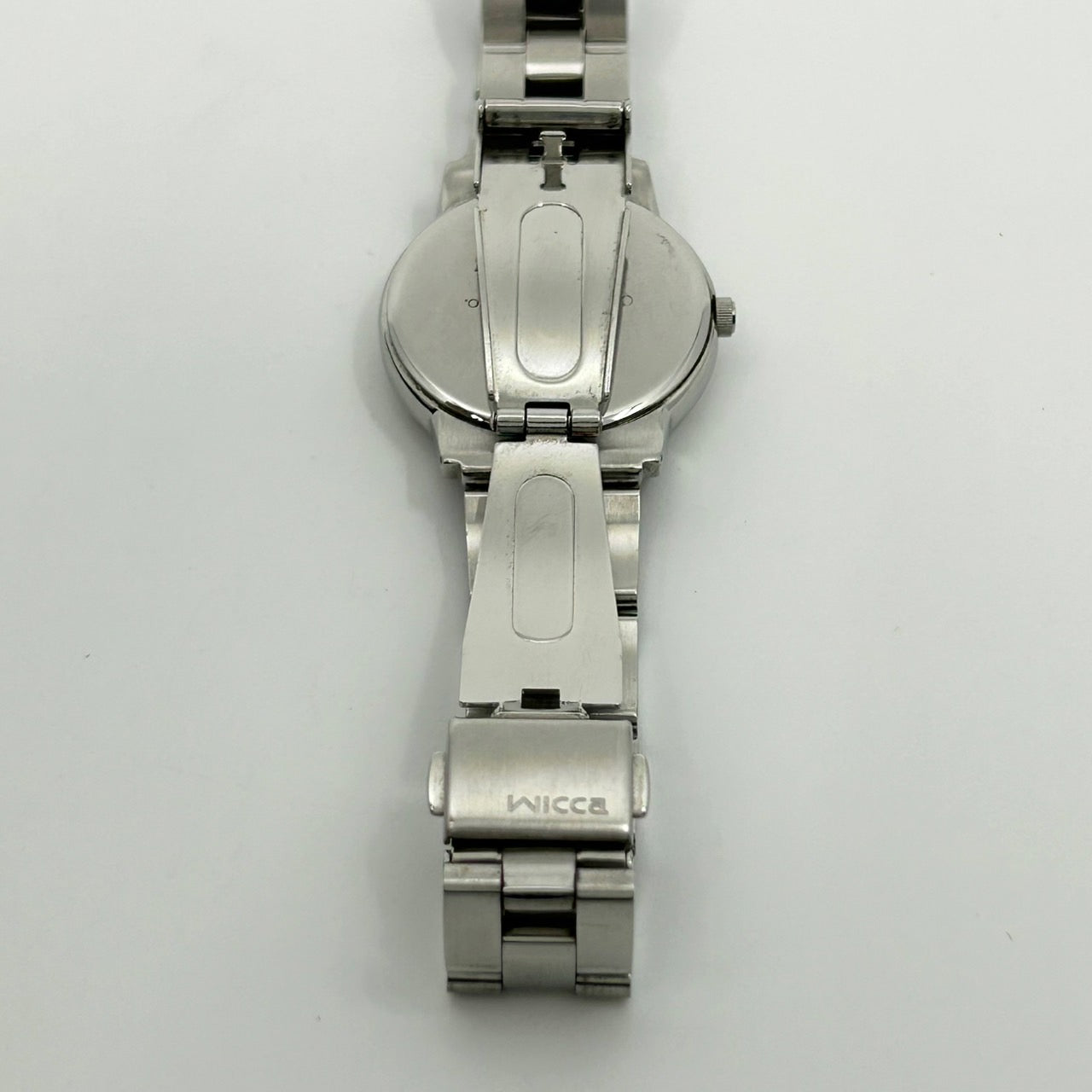 【稼働品／美品】CITIZEN Wicca シチズン ウィッカ ソーラー ユニセックス 腕時計 6329-S004942 ラウンド パープル文字盤 シルバー デイデイト 24時間計 マルチファンクション エレガント クラシック クリーニング済み G1